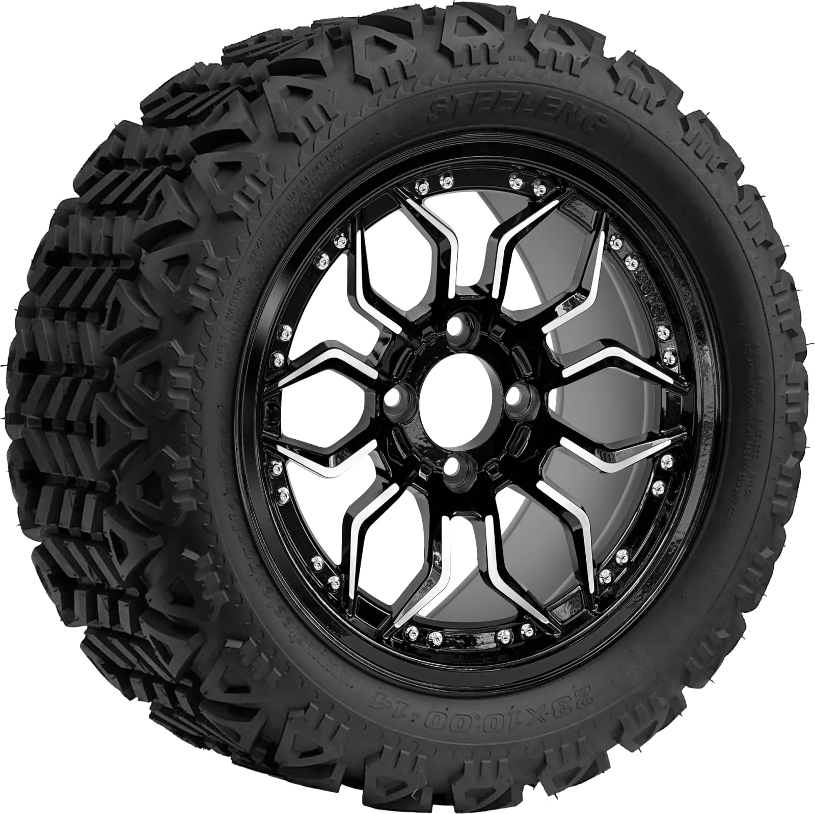 Scorpion 14-Inch Golf Cart Wheel & Tire Set of 4