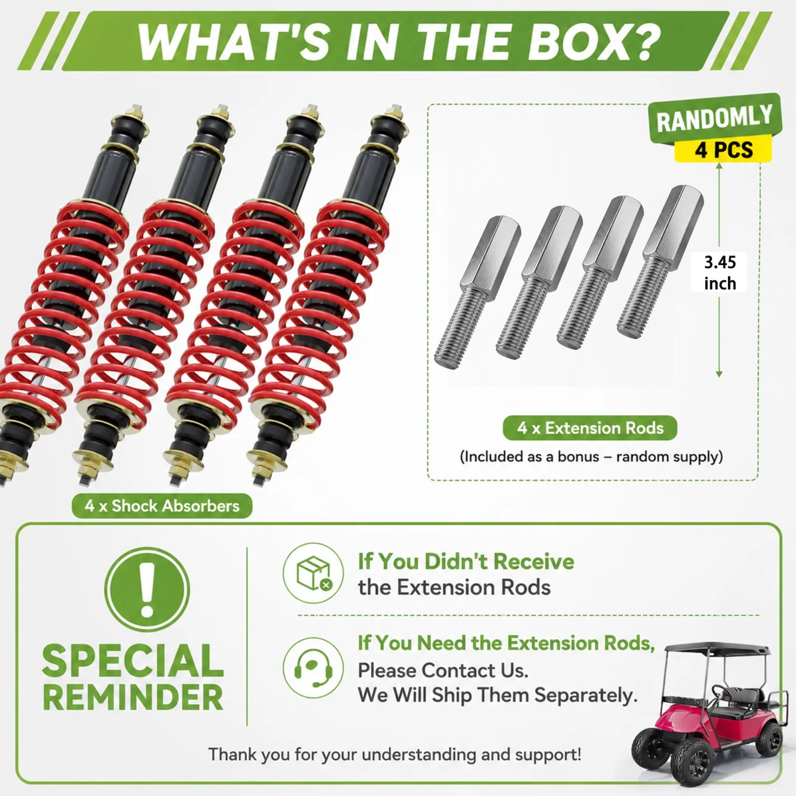 10L0L 202-B-4 Shocks for E-Z-GO TXT and Medalist image 3