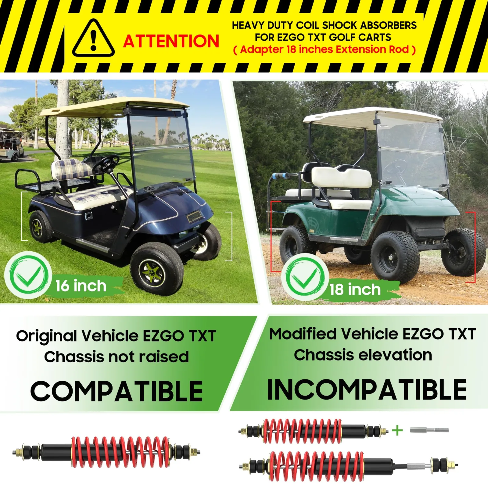 10L0L 202-B-4 Shocks for E-Z-GO TXT and Medalist image 4