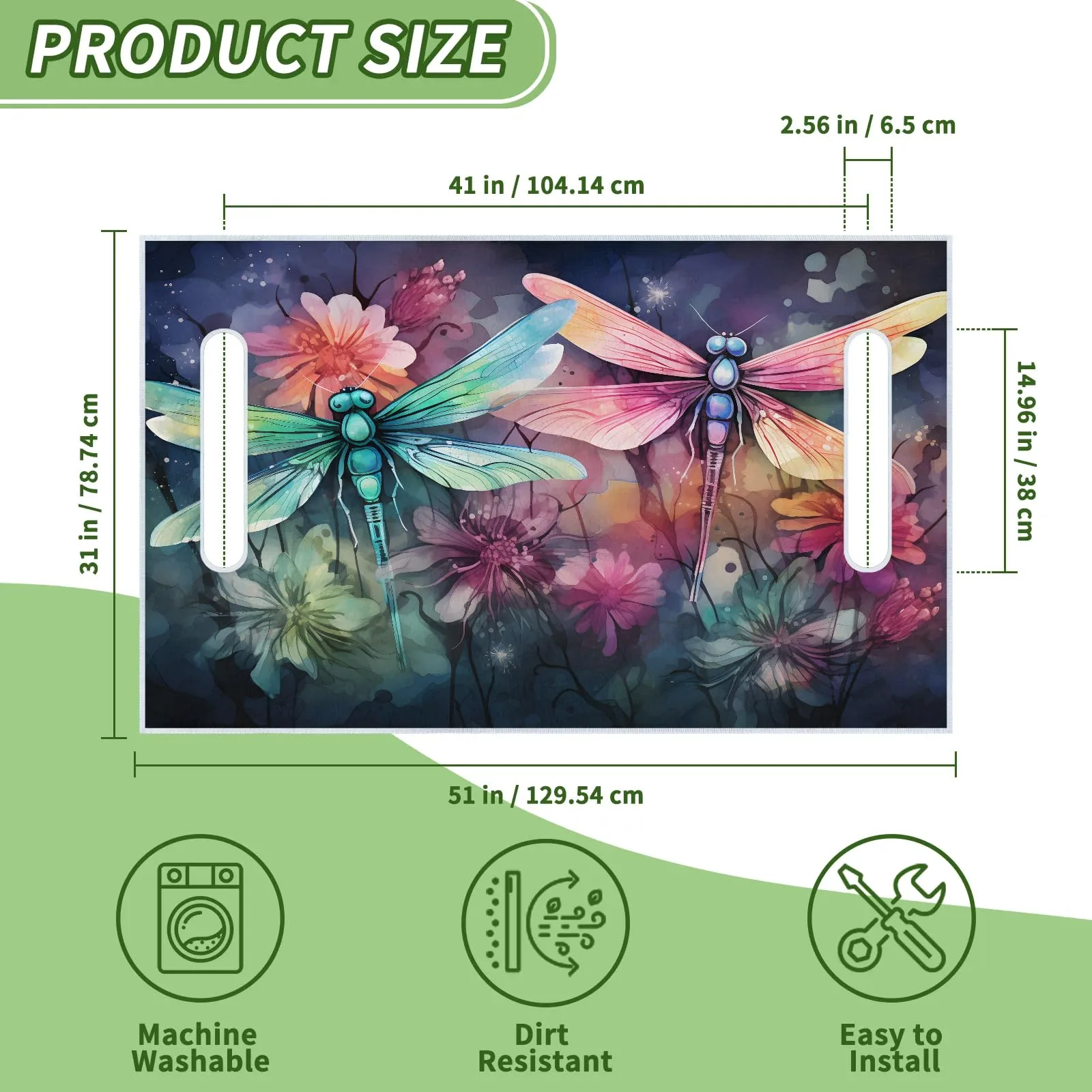 Tiveruda Floral Golf Cart Seat Cover, 51 x 31 Inches image 2