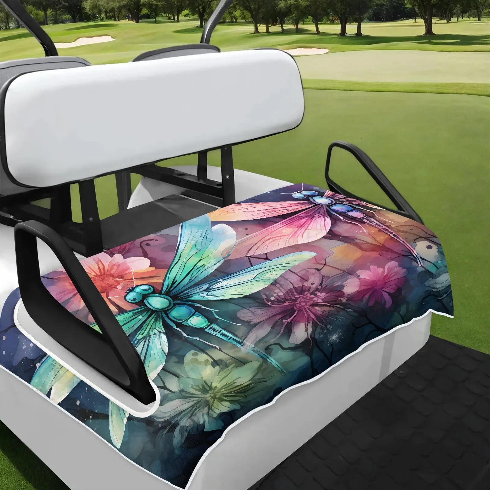 Tiveruda Floral Golf Cart Seat Cover, 51 x 31 Inches