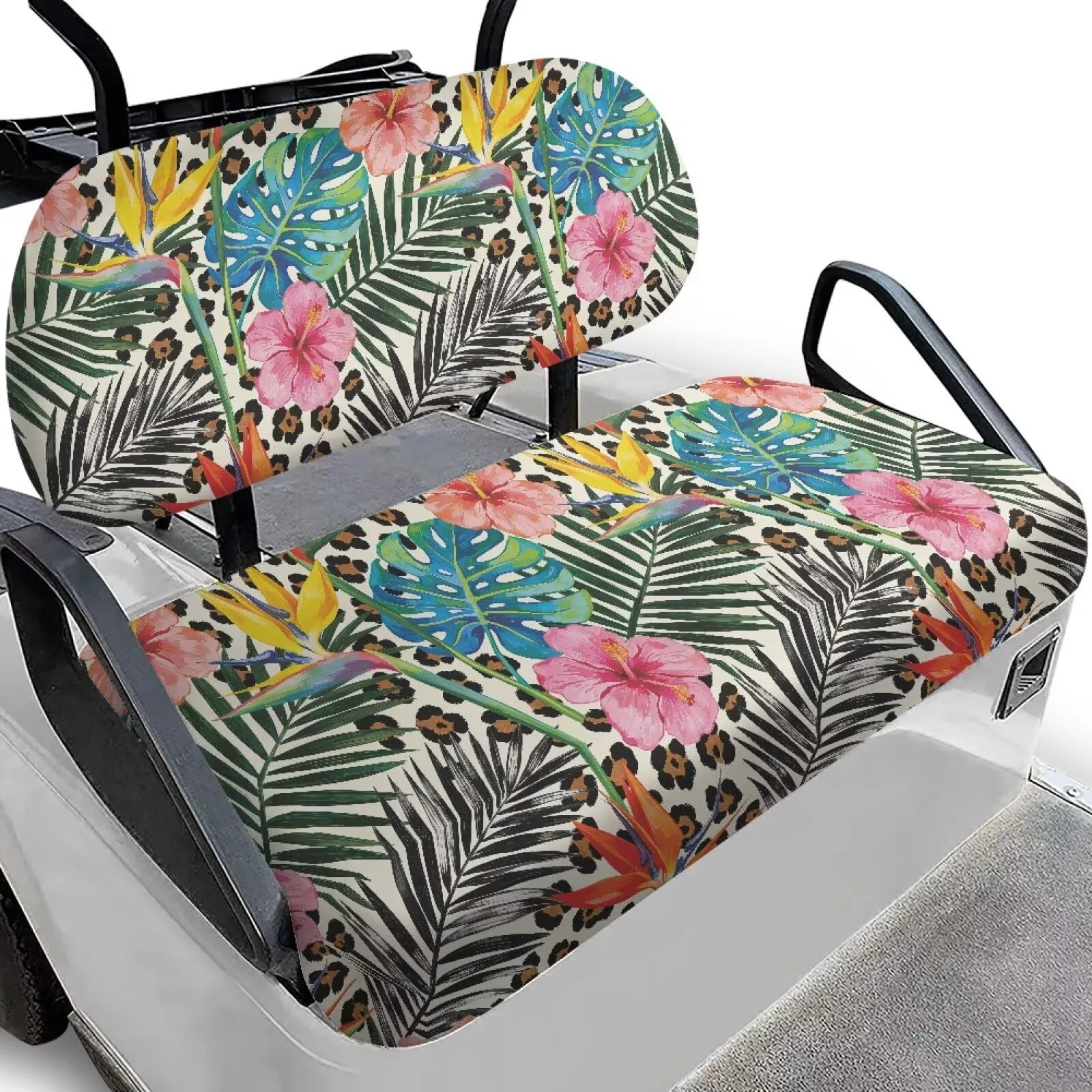 TOADDMOS Golf Cart Rear Bench Seat Cover with Armrests