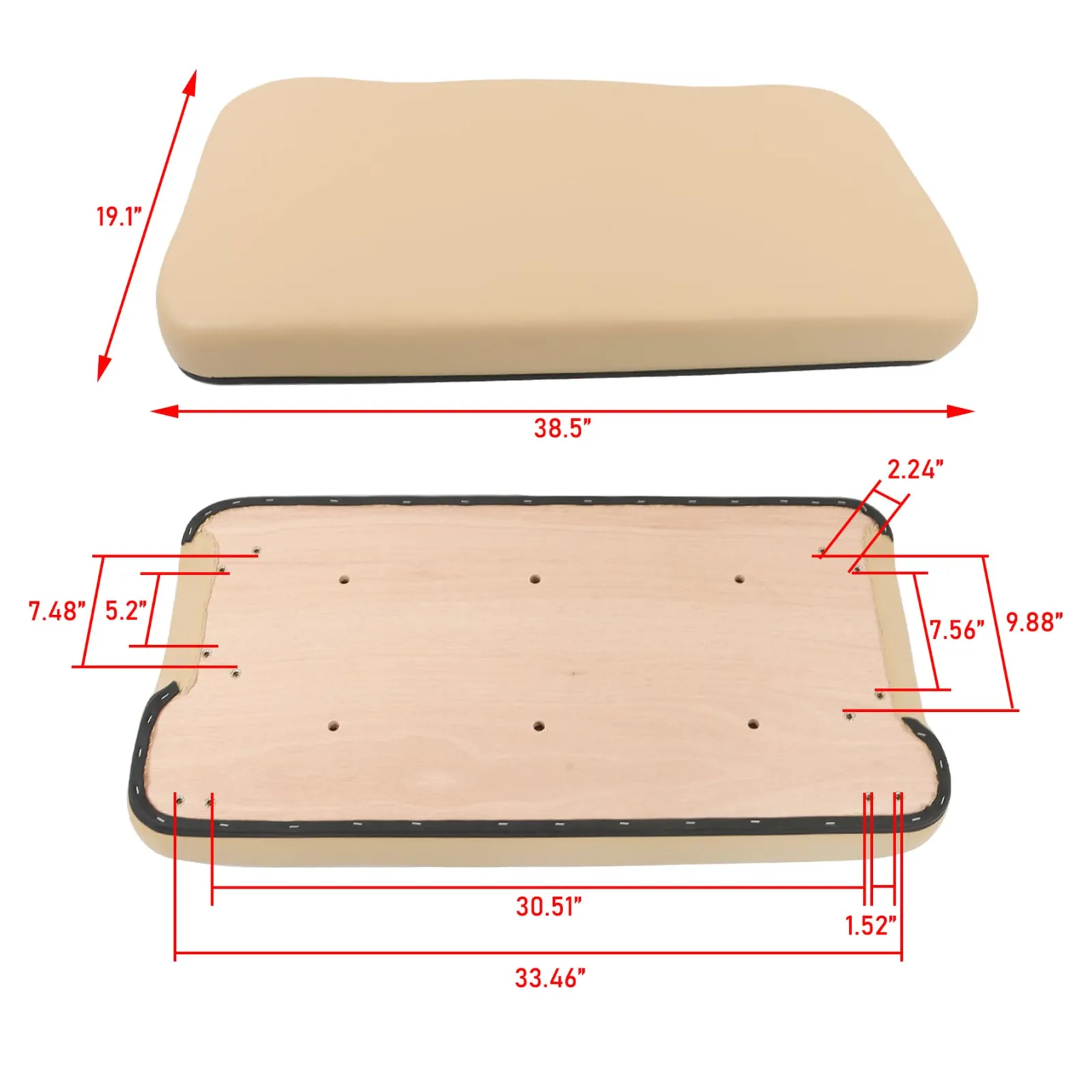 GXYWADY Front Seat Bottom for Club Car Precedent 2004-Up DY-9448833-644535-GX image 3