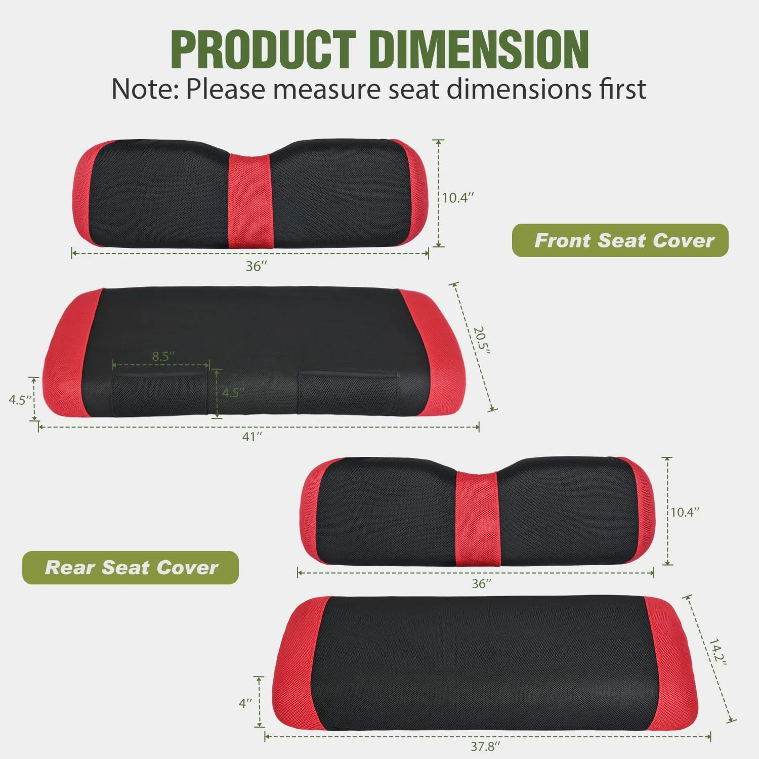 Nilight Seat-141 Golf Cart Seat Covers for E-Z-GO and Club Car image 2