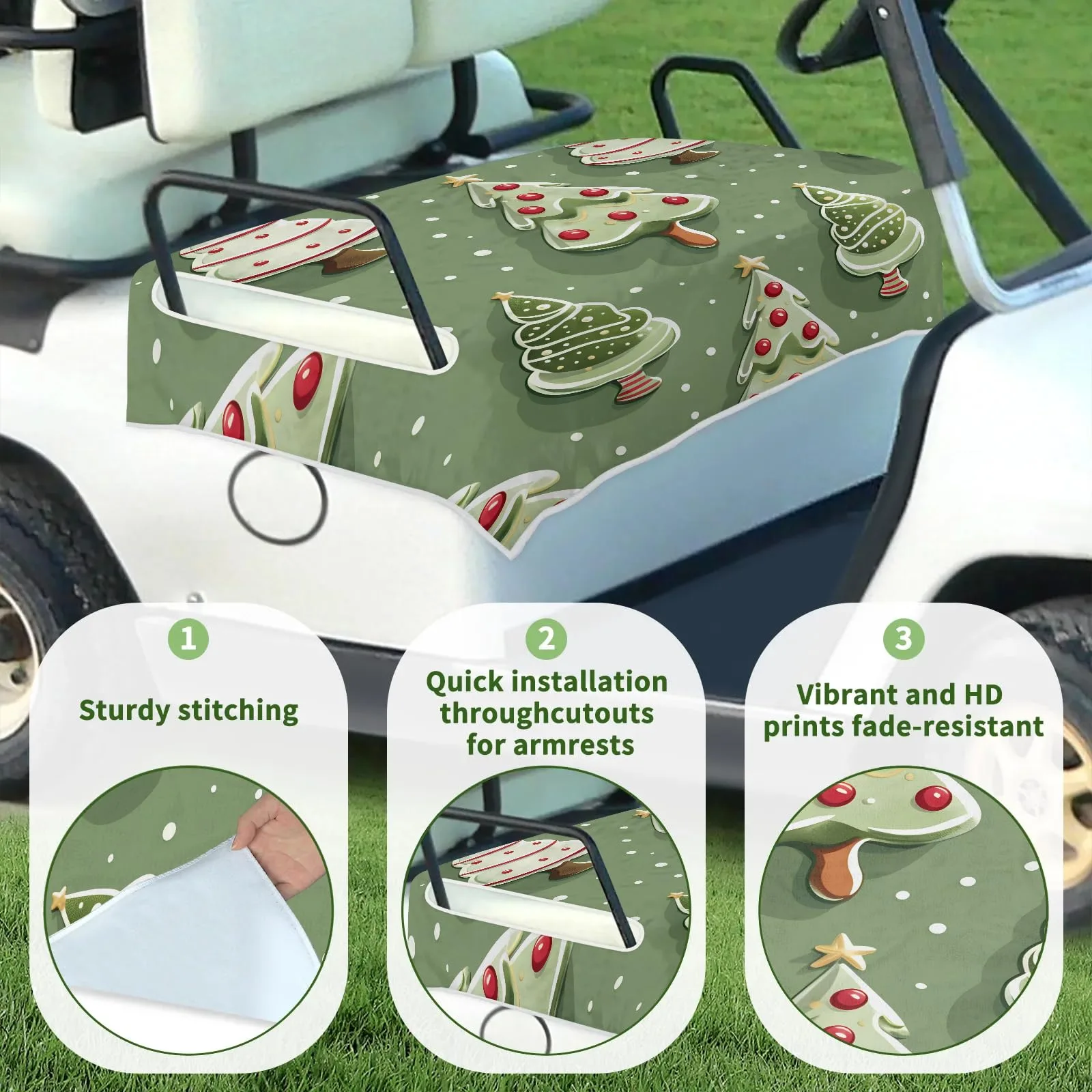 Tiveruda Golf Cart Seat Cover Blanket for Double Seats image 3