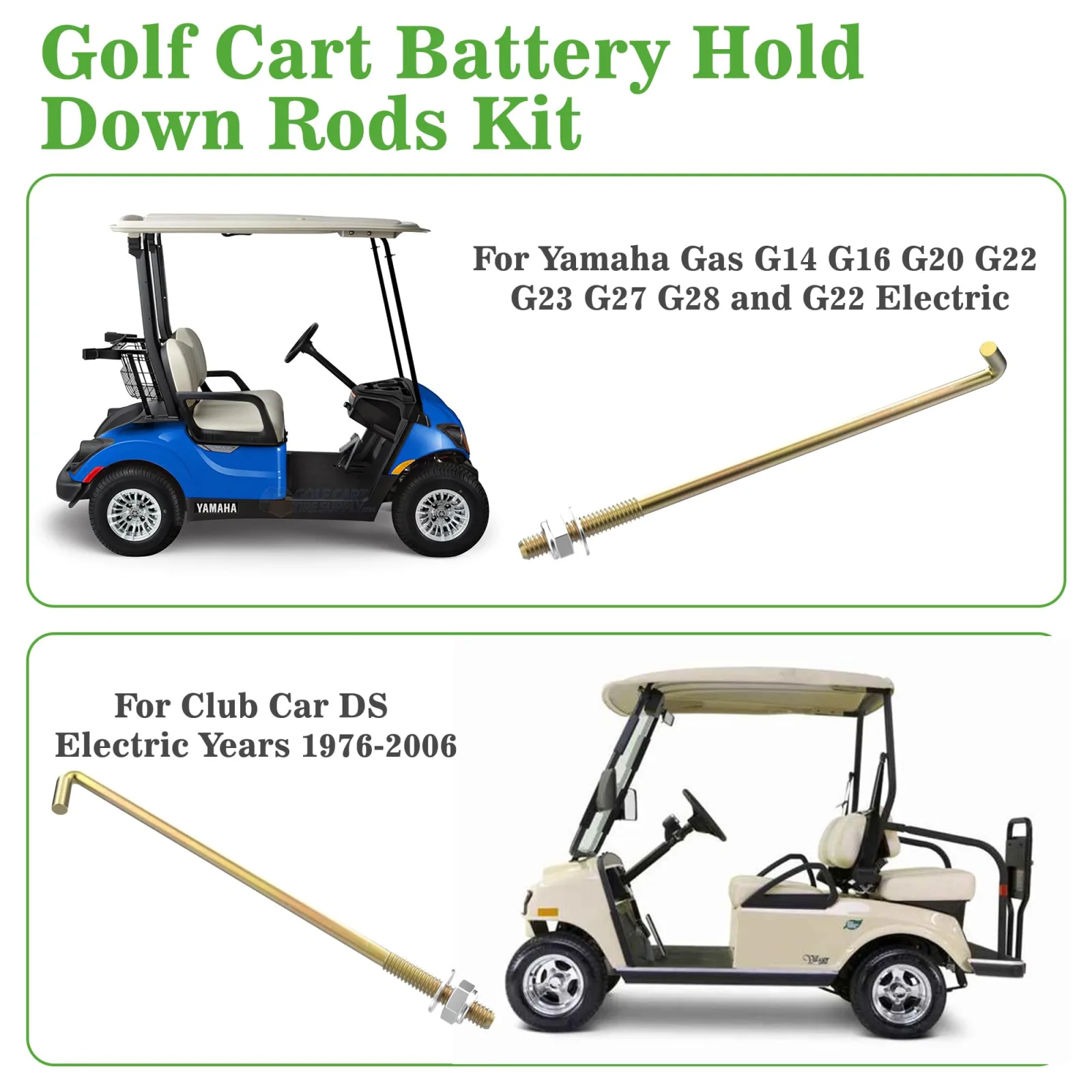 10L0L Golf Cart Battery Hold-Down Rods JN3-H2133-00-00 image 3