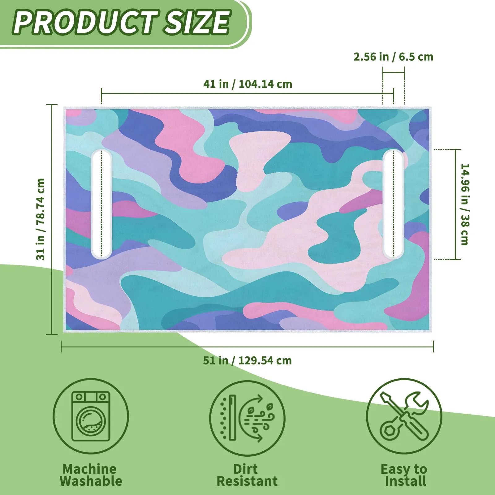 Tiveruda 51 x 31 in Abstract Camouflage Golf Cart Seat Cover - Polyester image 2