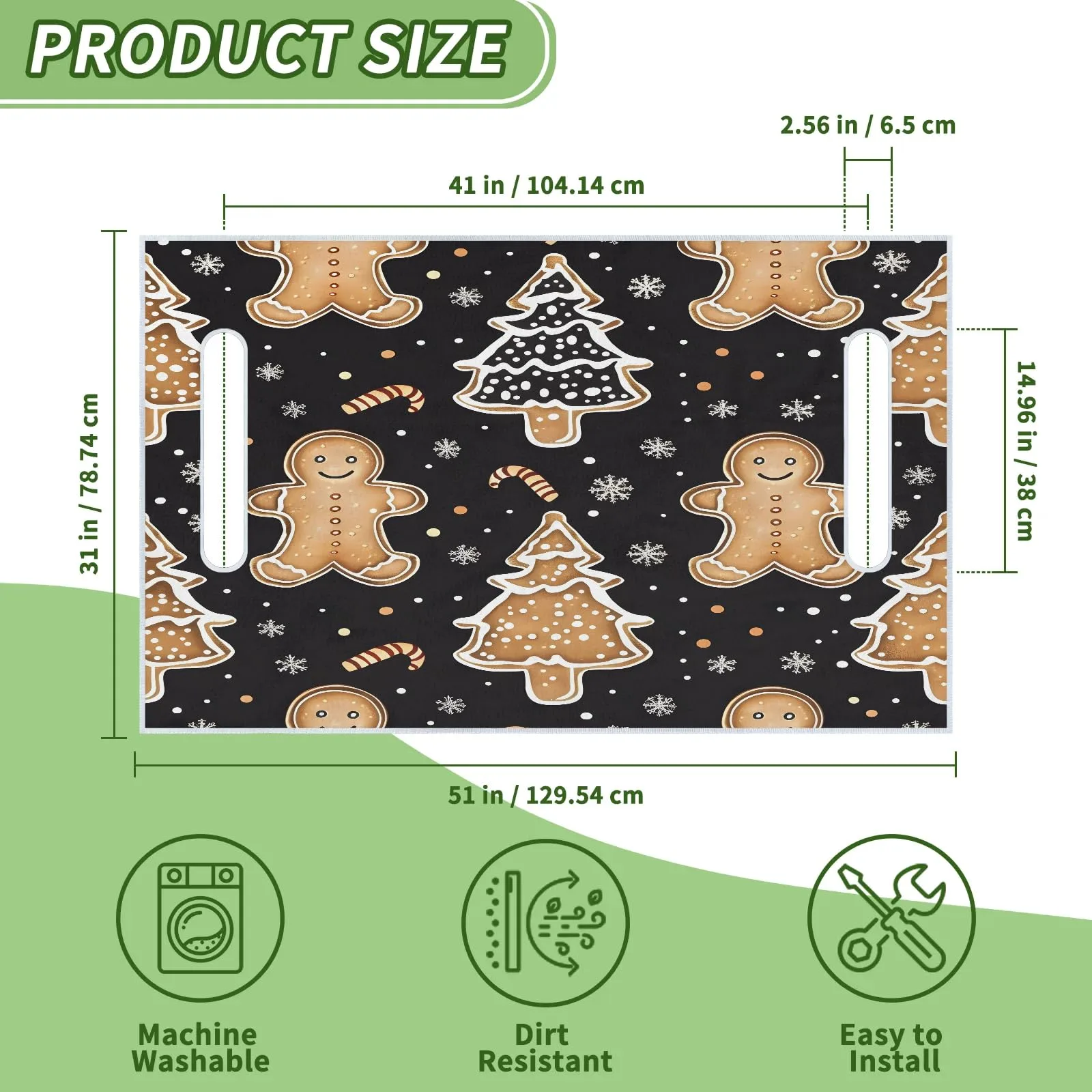 Tiveruda Gingerbread Golf Cart Seat Cover, 51 x 31 in image 2