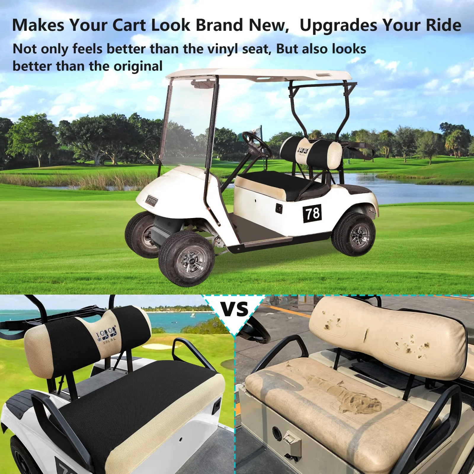 10L0L Golf Cart Front and Rear Seat Cover Set image 2