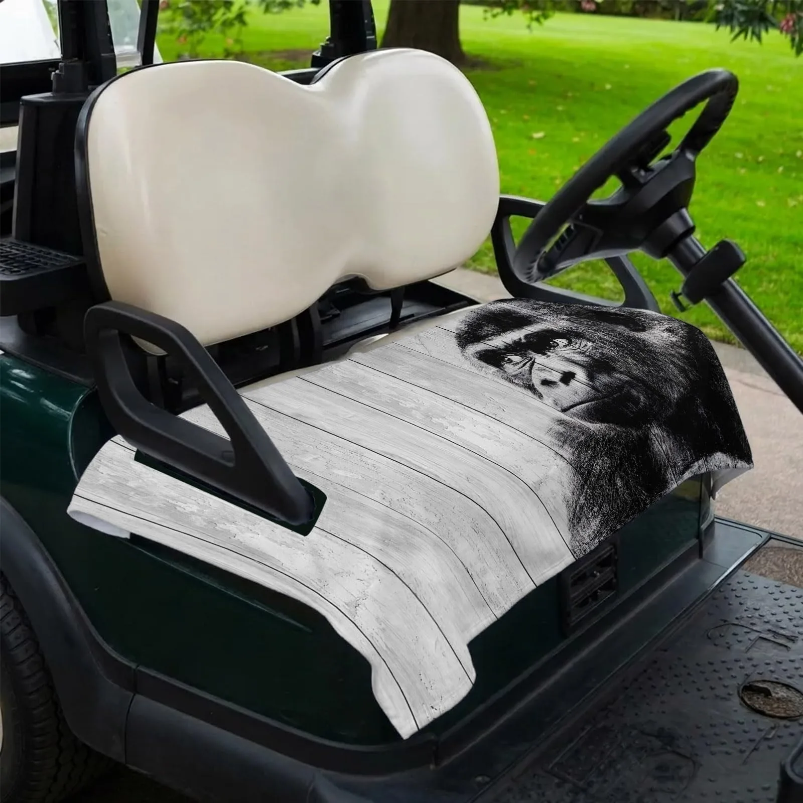 Trosturdspn 51"x31" Microfiber Golf Cart Seat Cover – Black Monkey Retro