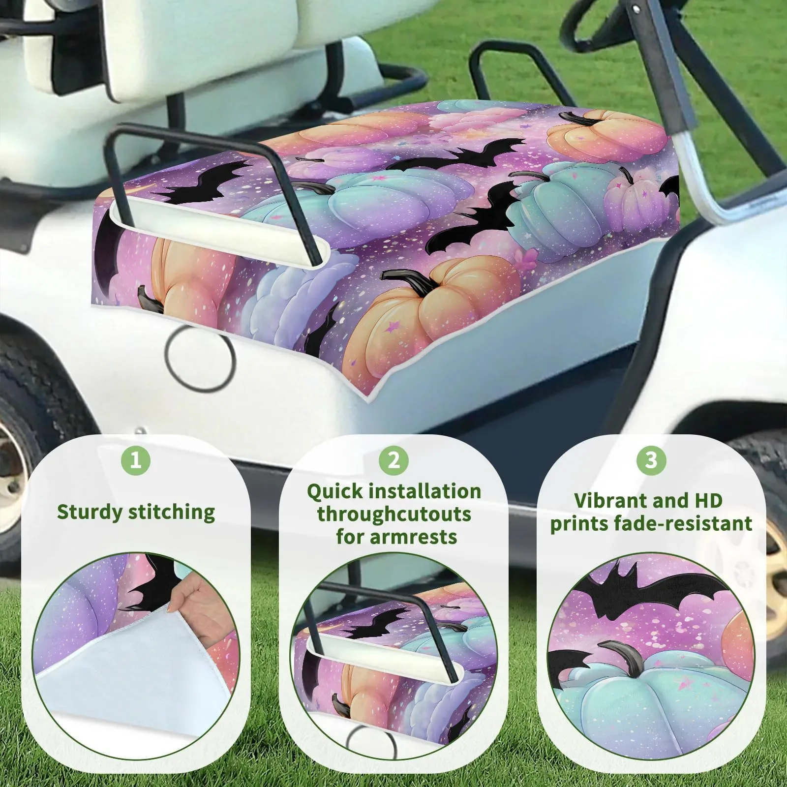 Tiveruda Halloween Pumpkin Golf Cart Seat Cover image 3