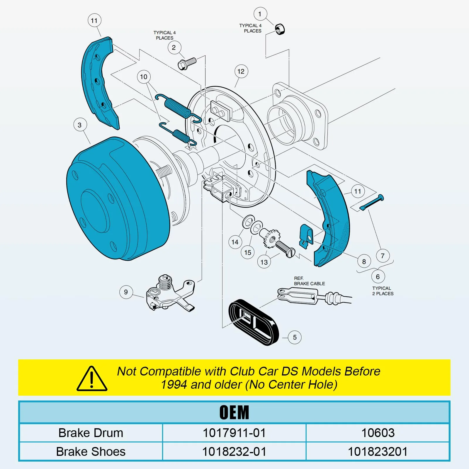 ENEKERP Brake Repair Kit for Club Car DS and Precedent image 3