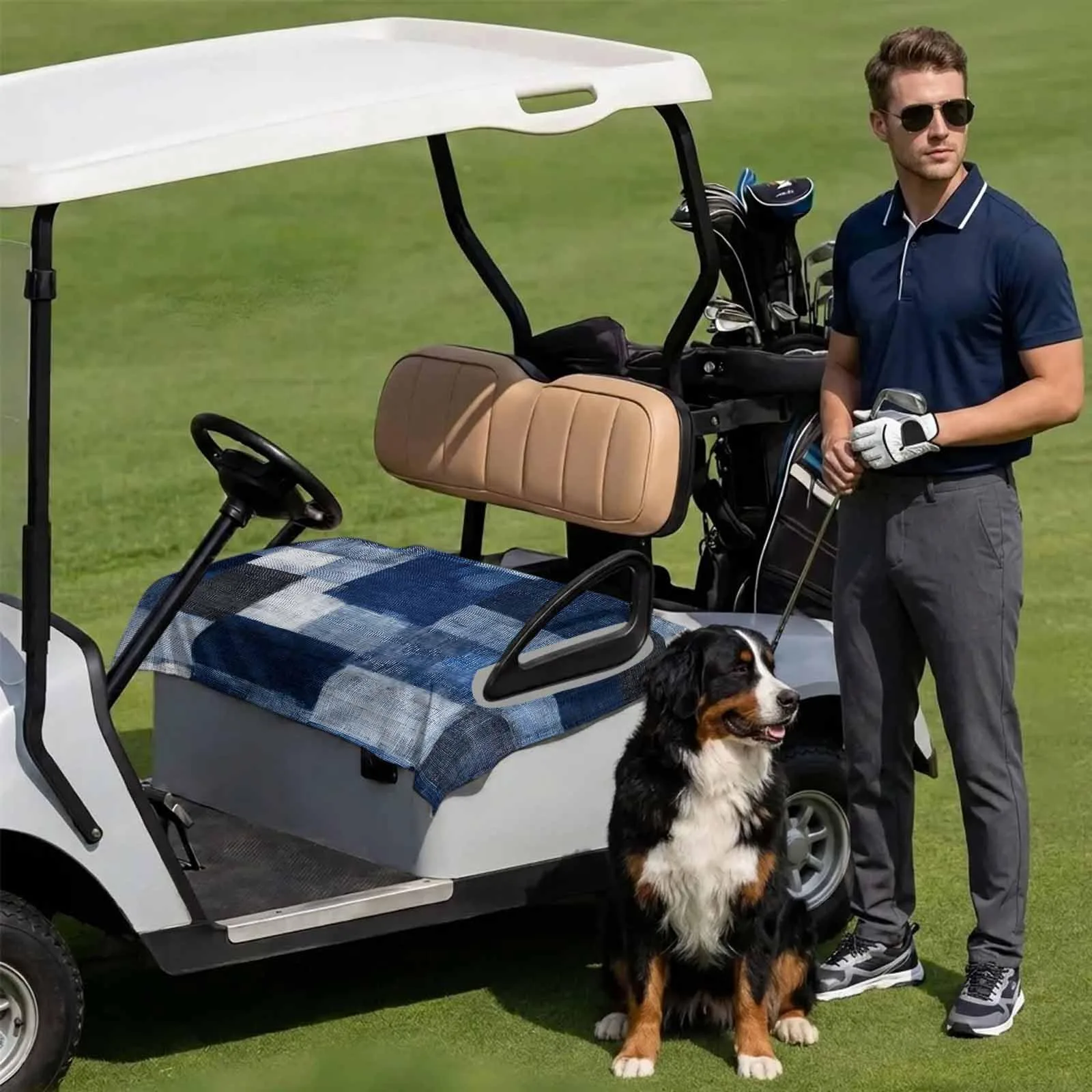 DecorLovee Navy Blue Golf Cart Seat Cover 51 x 31 in image 3