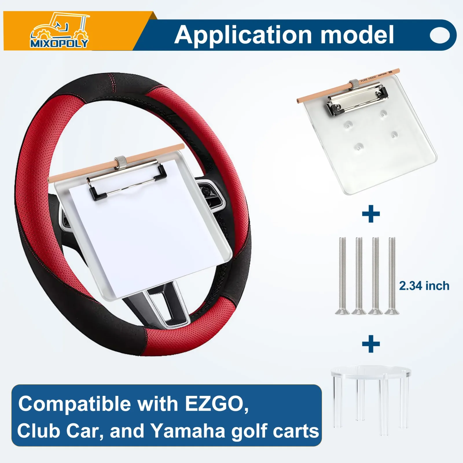 Mixopoly Golf Cart Steering Wheel Scorecard Holder image 2