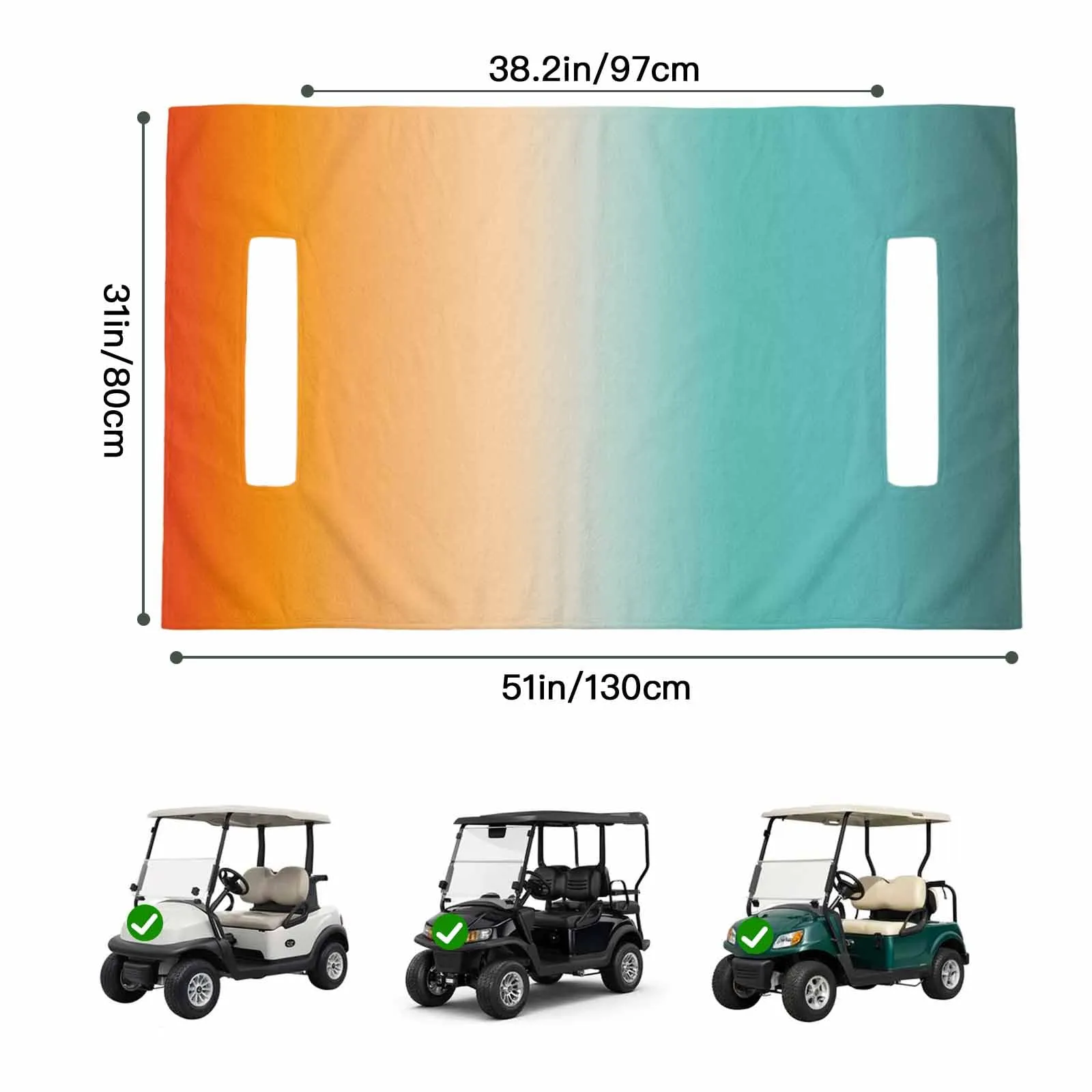Trosturdspn Golf Cart Seat Cover, 51 x 31 Inch image 2