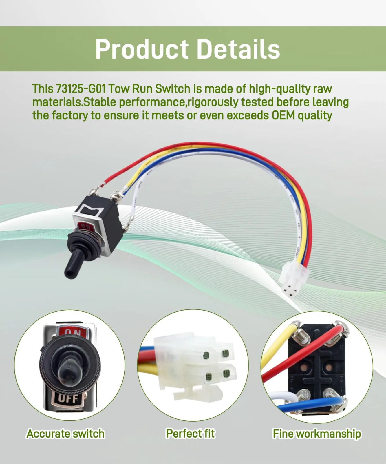 Maigoo 73125-G01 Tow/Run Switch for E-Z-GO TXT image 3