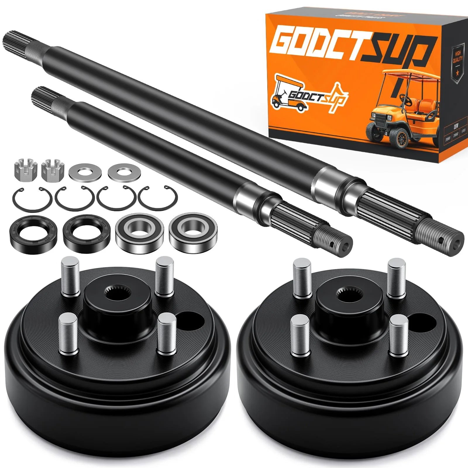 GODCTSUP E-Z-GO Rear Axle and Brake Drum Assembly