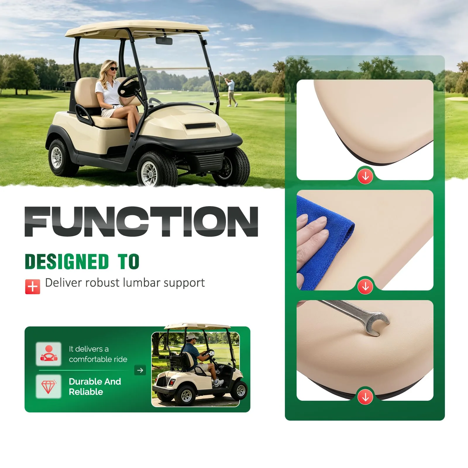 ALMULOO Seat Back Cushion for Club Car Precedent AI-1183 image 3
