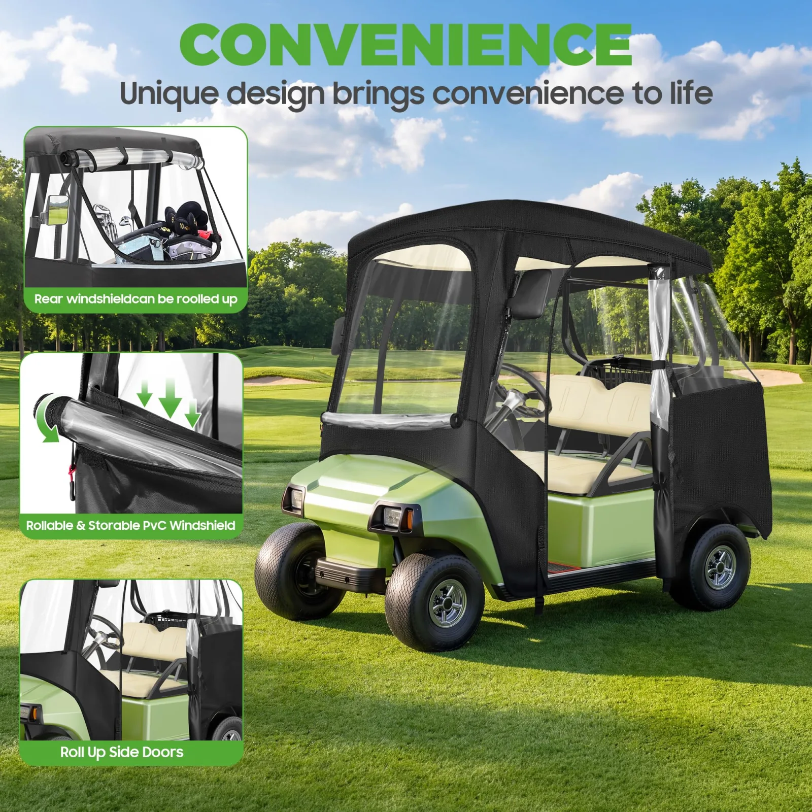 10L0L Enclosure for Club Car DS & Precedent 2-Passenger Carts image 3