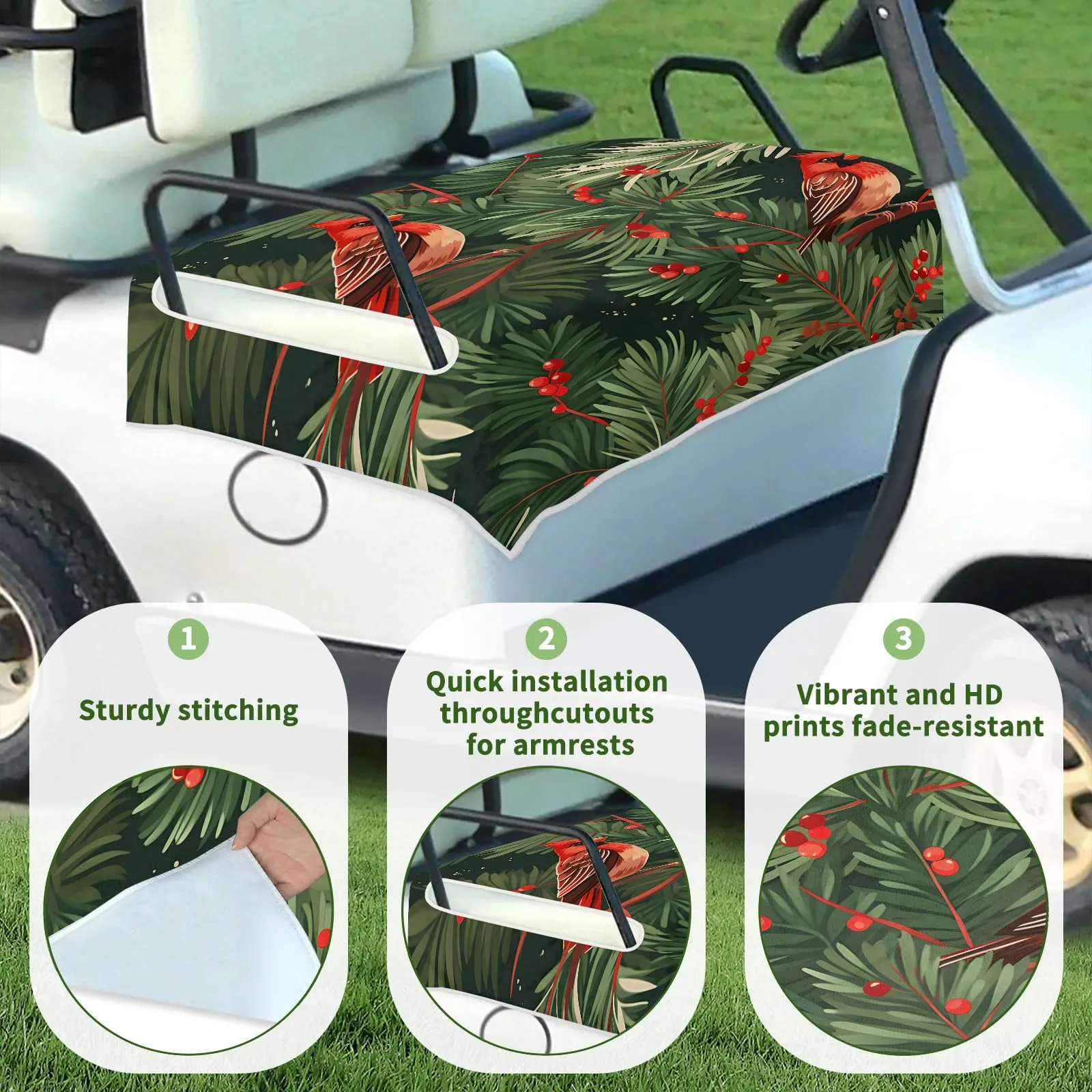 Tiveruda Golf Cart Seat Cover for Double Seats, 51 x 31 in image 3