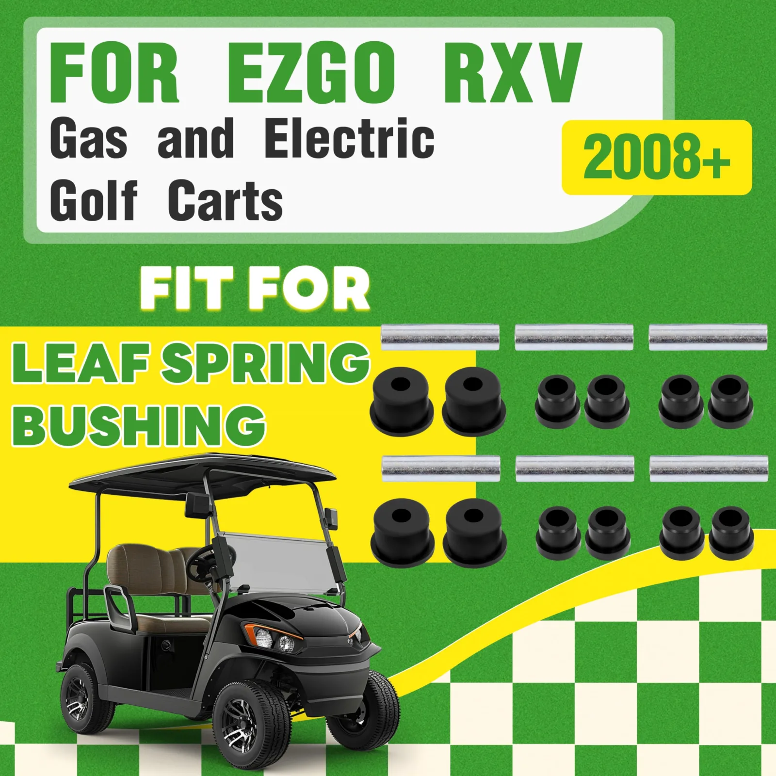 WUTIST GO-4903 Rear Leaf Spring Bushing Kit for E-Z-GO RXV image 2
