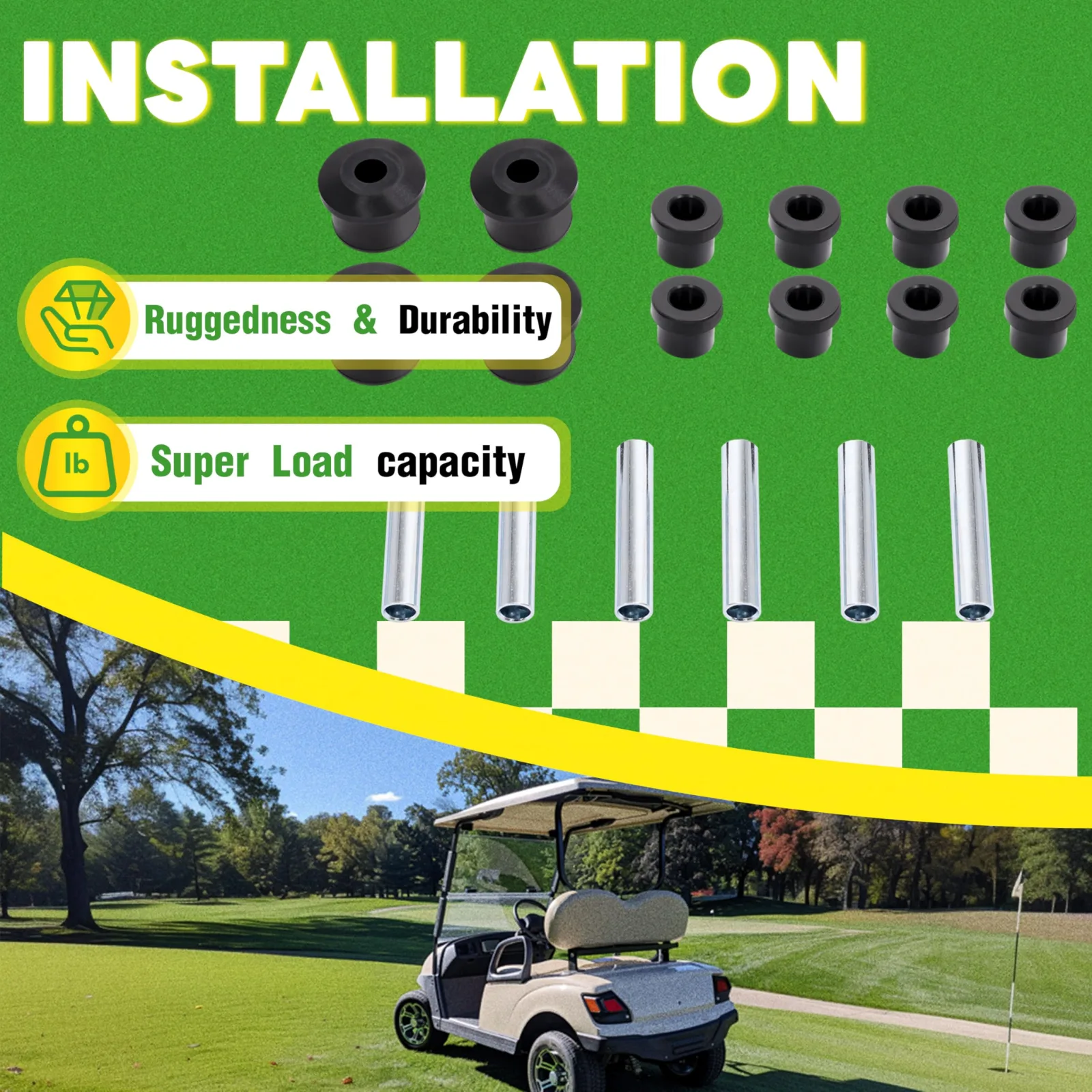 WUTIST GO-4903 Rear Leaf Spring Bushing Kit for E-Z-GO RXV image 4