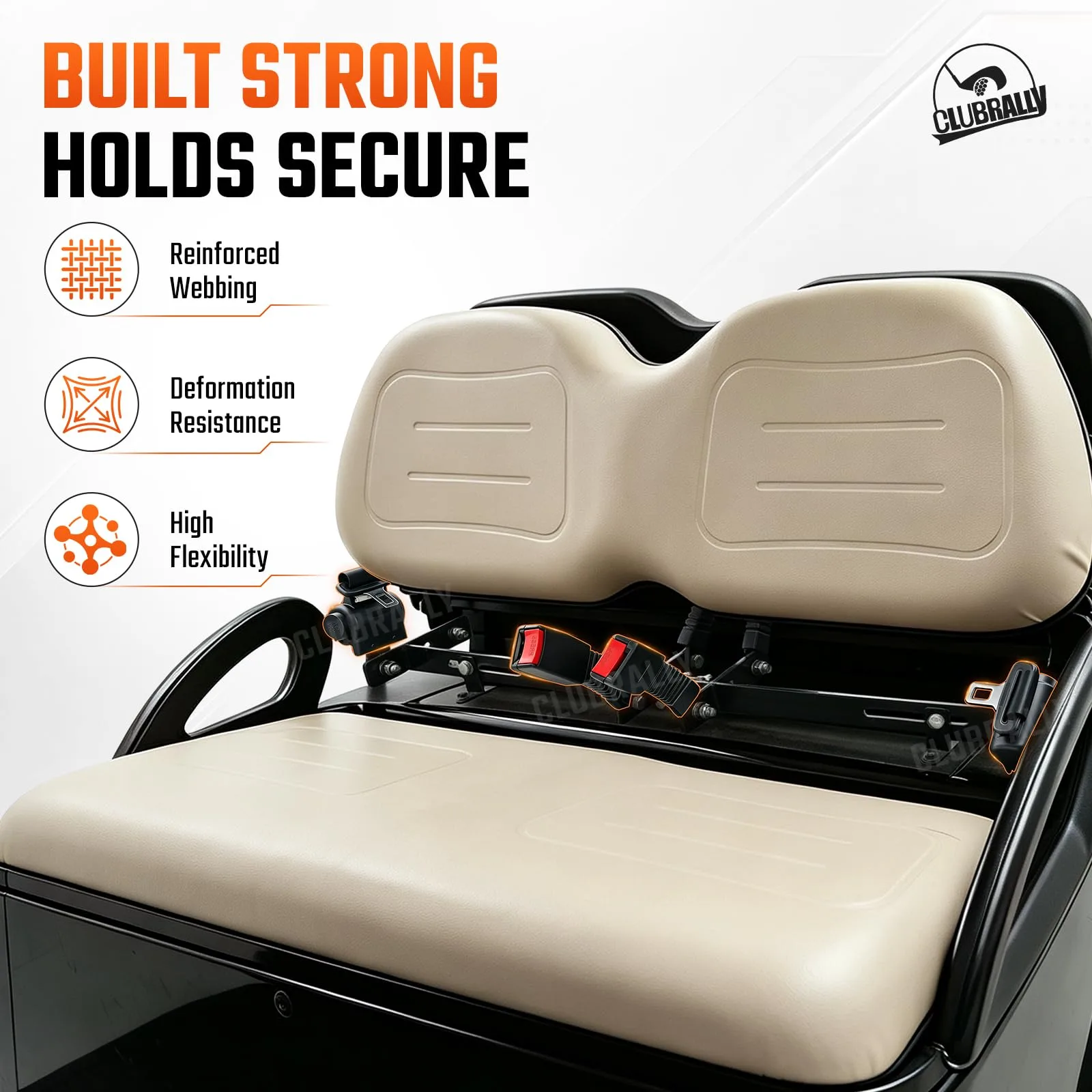 CLUBRALLY Golf Cart Seat Belts for Club Car, E-Z-GO & Yamaha image 4