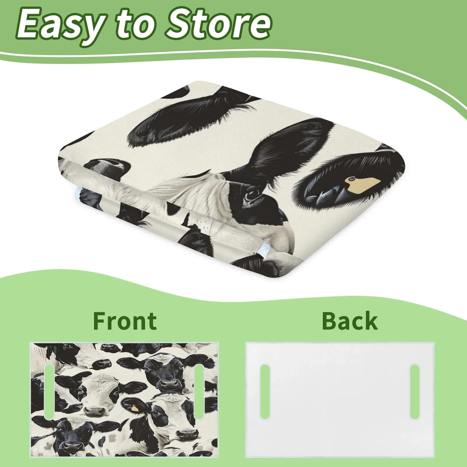 Tiveruda Cow Print Universal 2-Person Golf Cart Seat Cover — 51" x 31" image 4