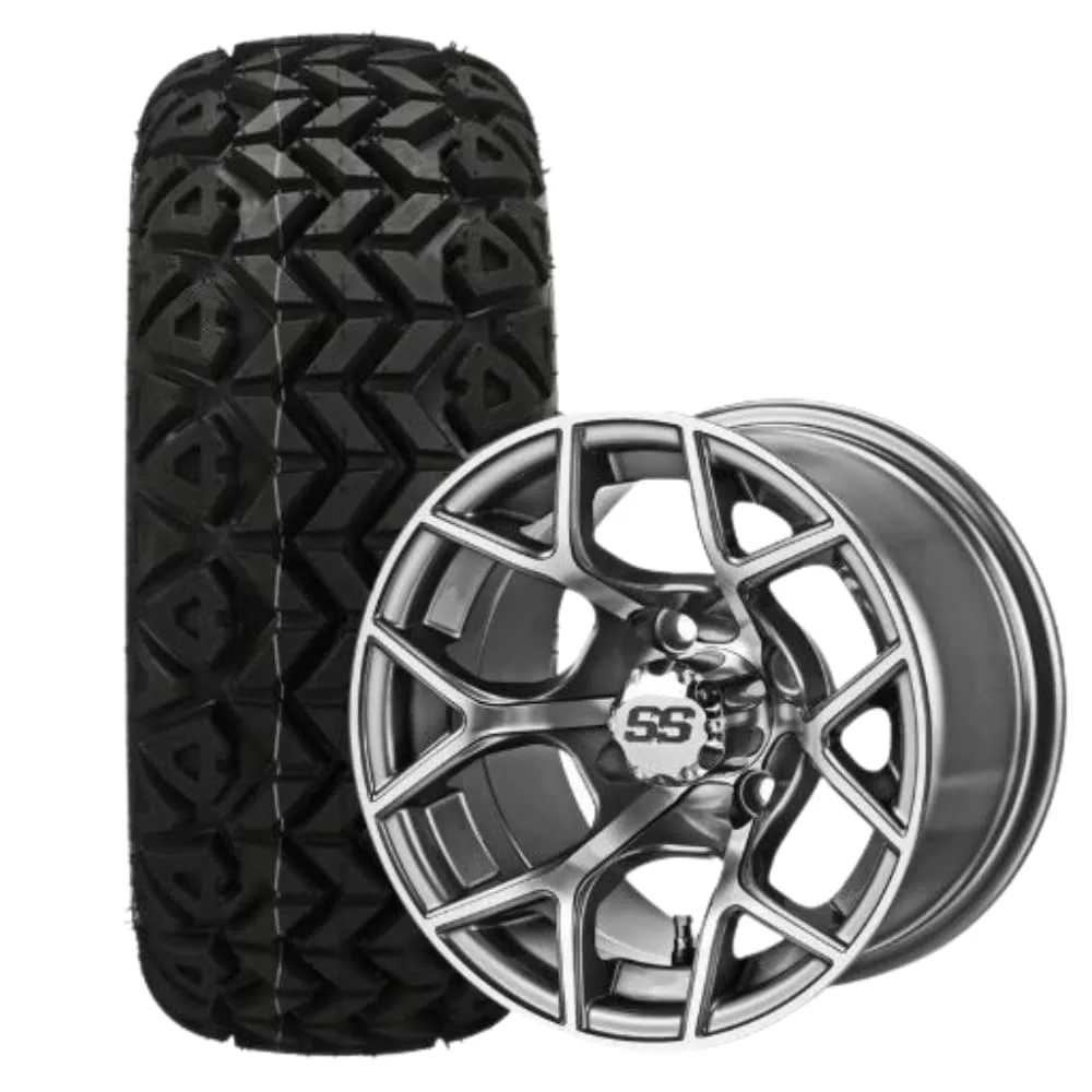 REVENGE 12-Inch Golf Cart Wheels and Tires, Set of 4