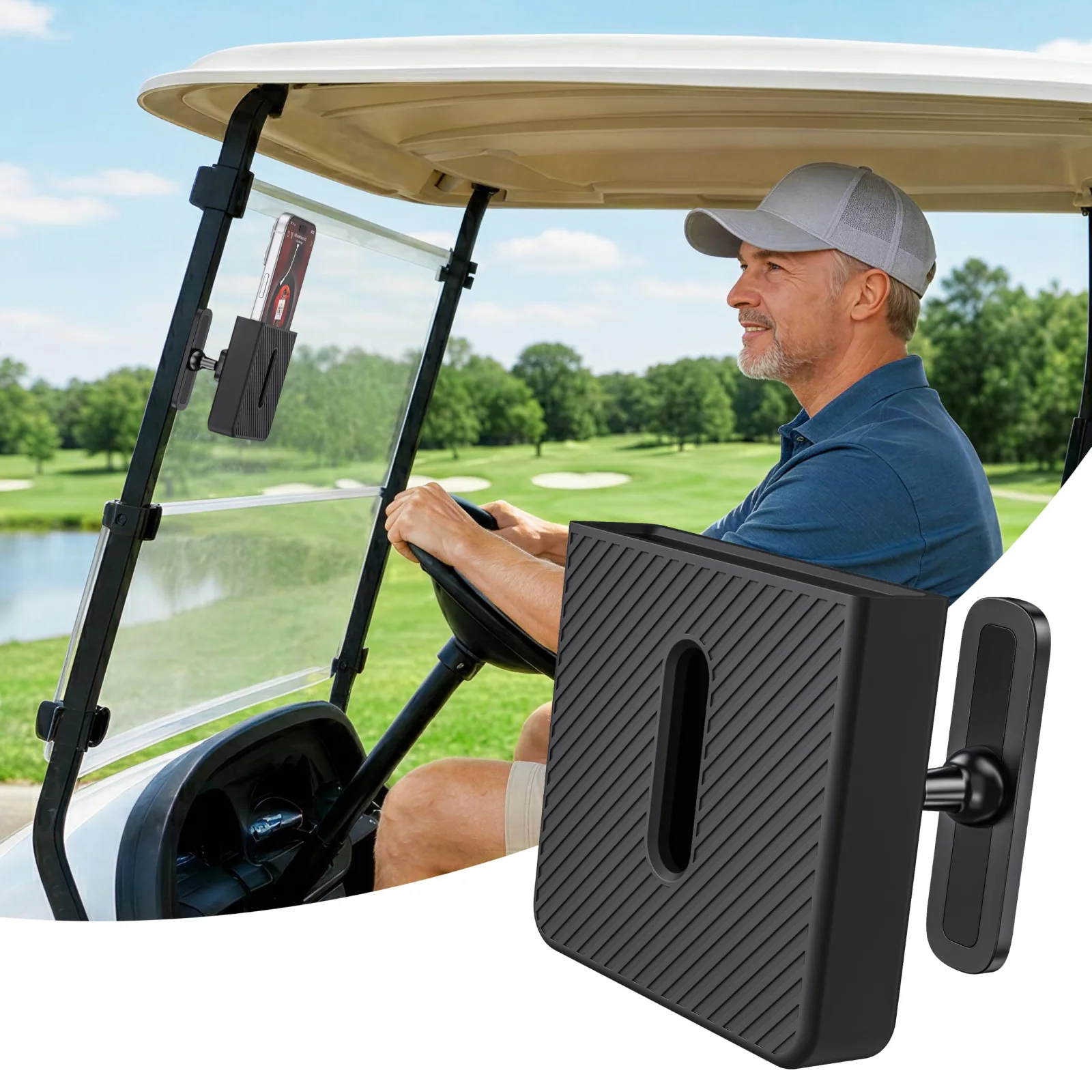 A2C Magnetic Silicone Golf Cart Phone Holder