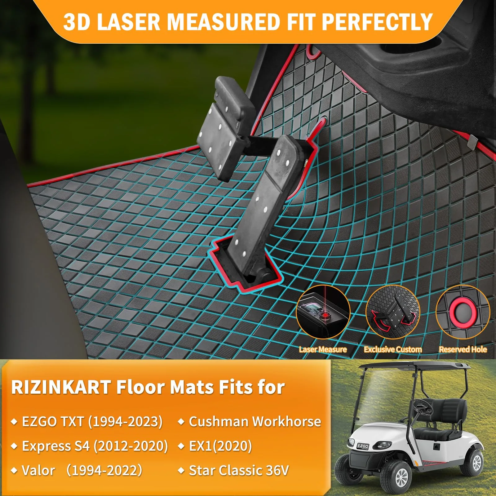 RIZINKART 8mm Floor Mat for E-Z-GO TXT and Express S4 image 2