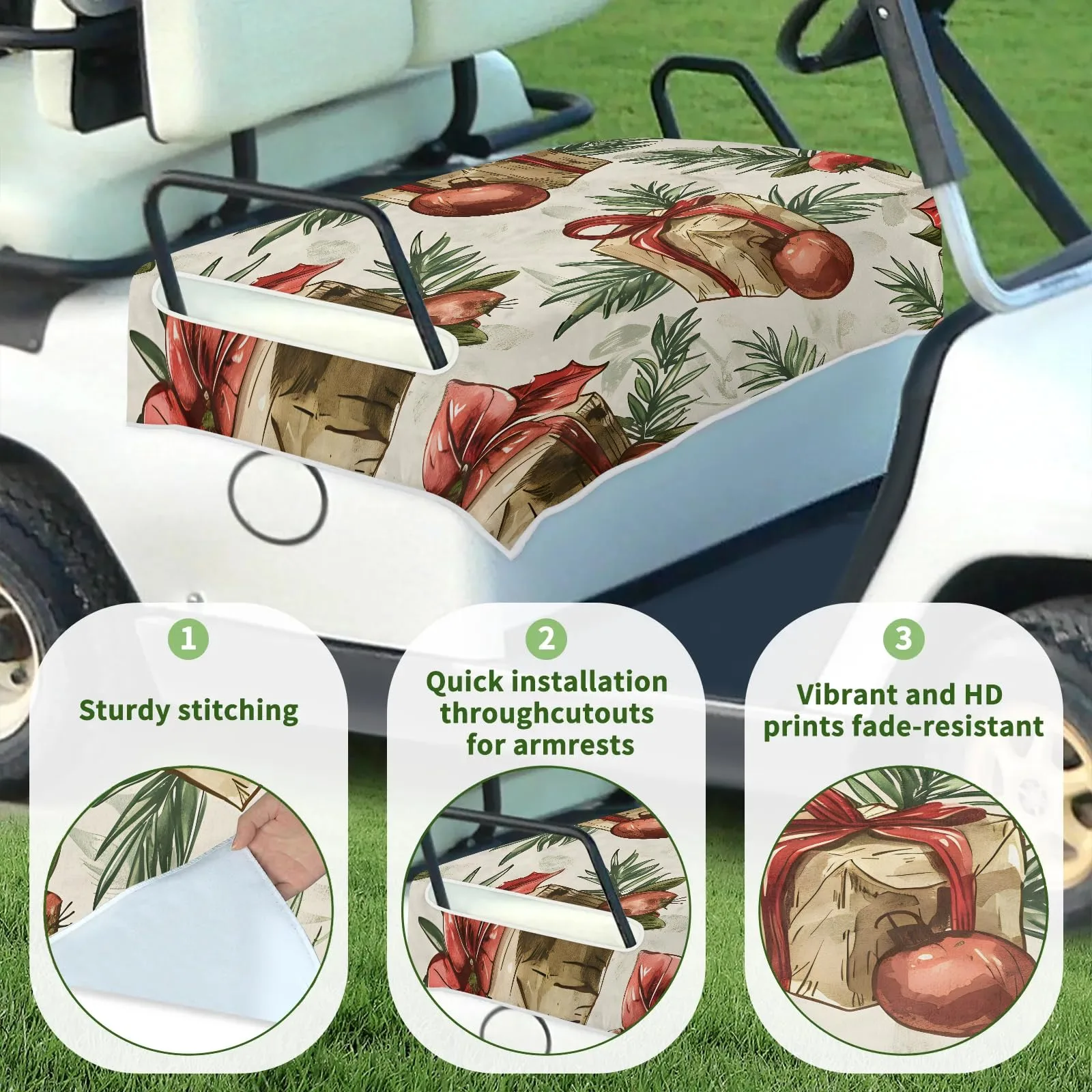 Tiveruda Golf Cart Seat Cover for Double Seats image 3