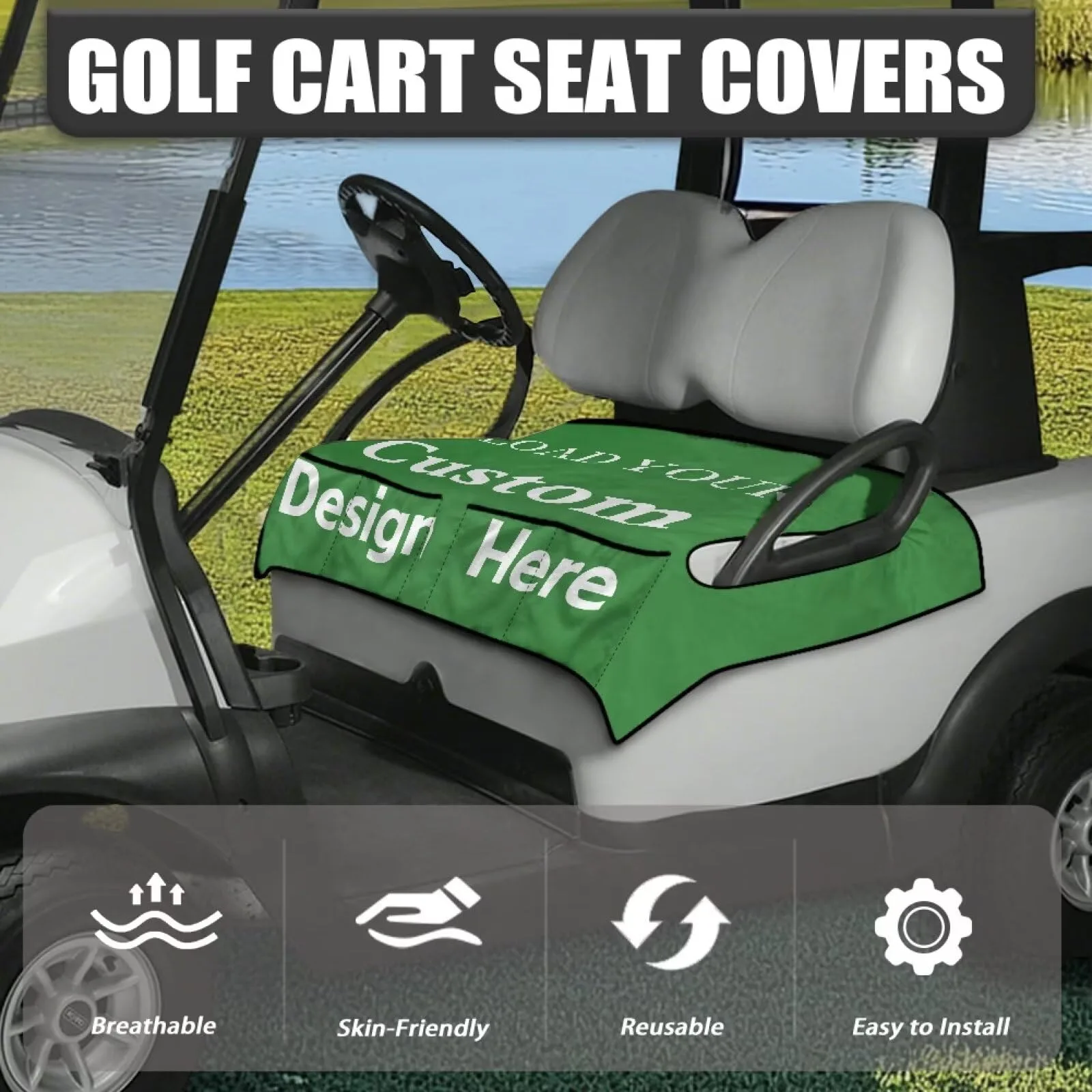 Bulopur Golf Cart Seat Cover with Pocket BU-CZQ38-1-2 image 2