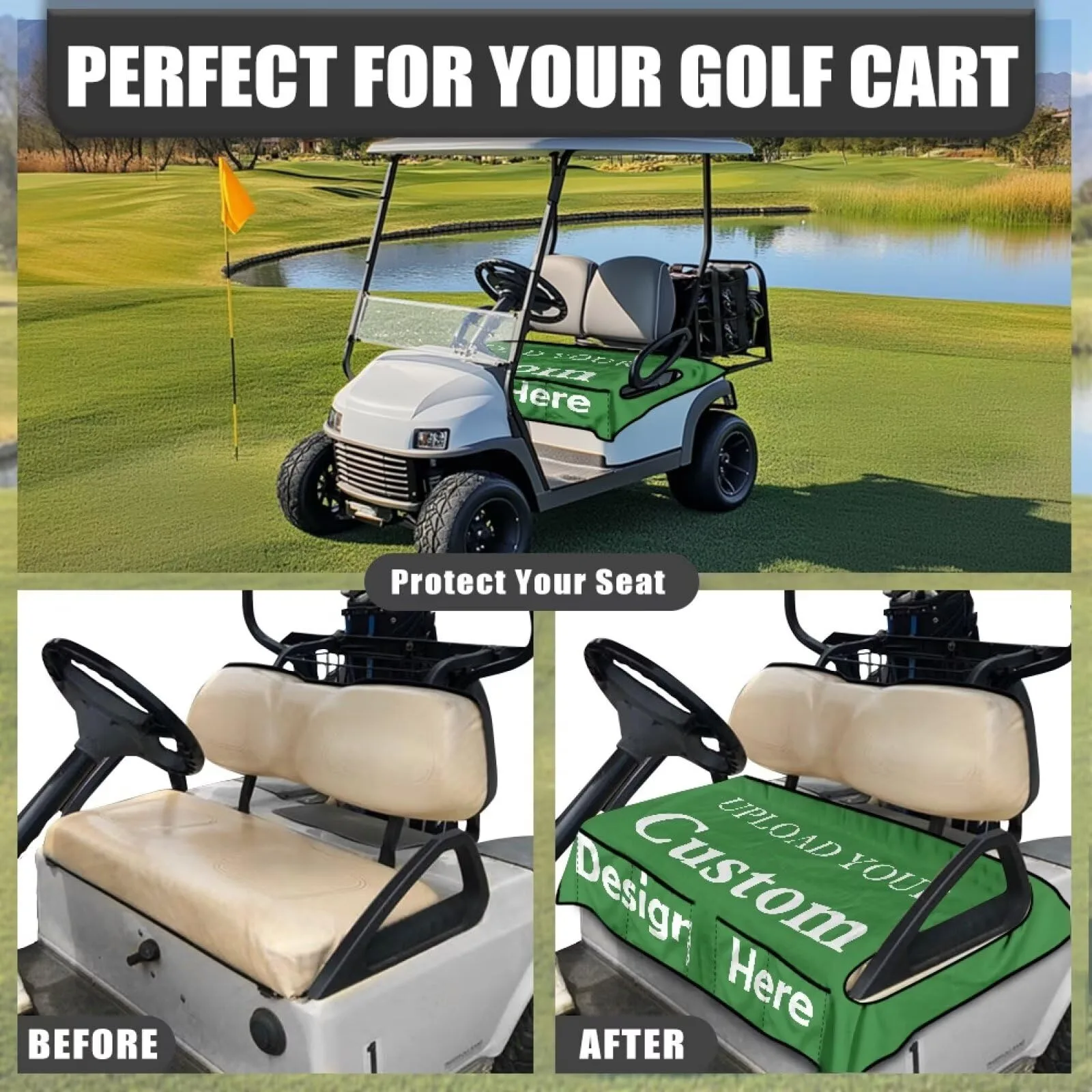 Bulopur Golf Cart Seat Cover with Pocket BU-CZQ38-1-2 image 3