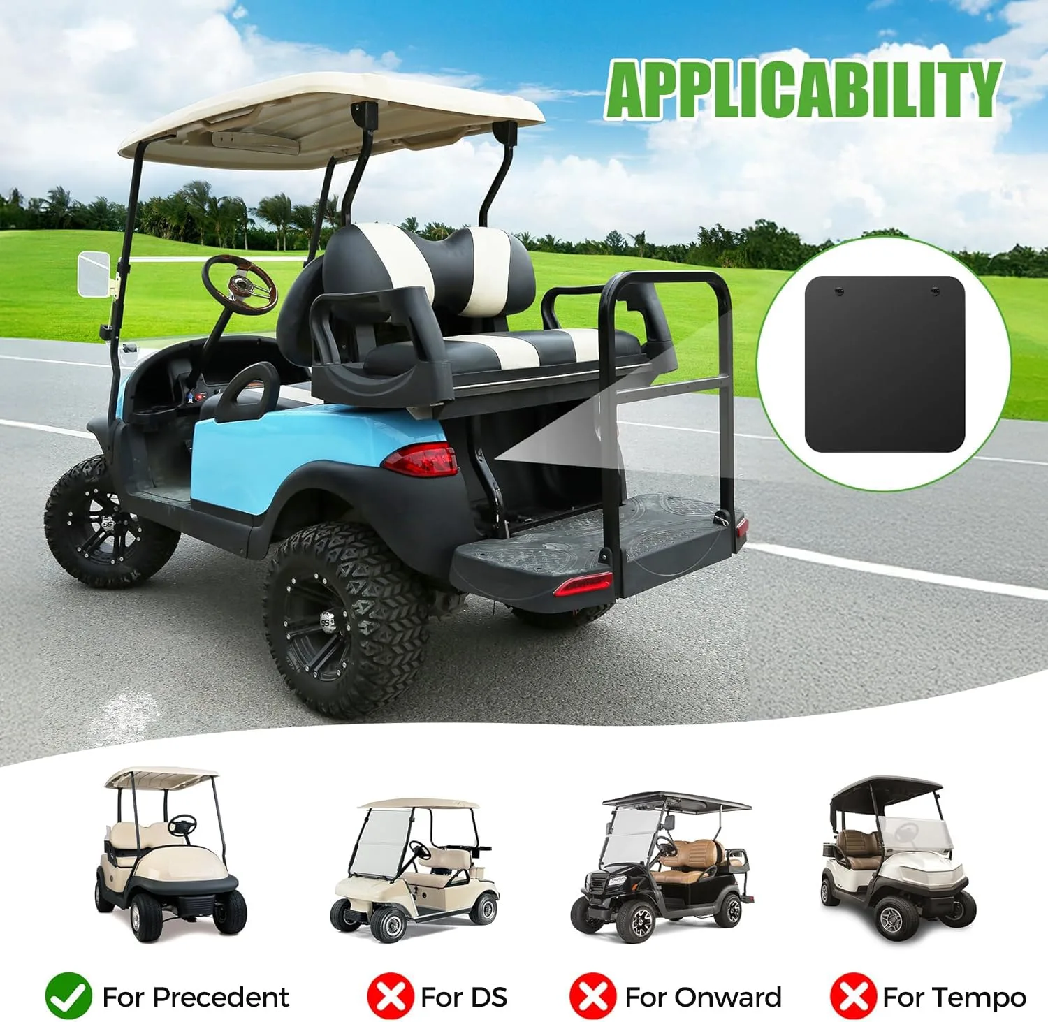 10L0L Rear Hood Access Cover for Club Car Precedent — Black Acrylic image 3