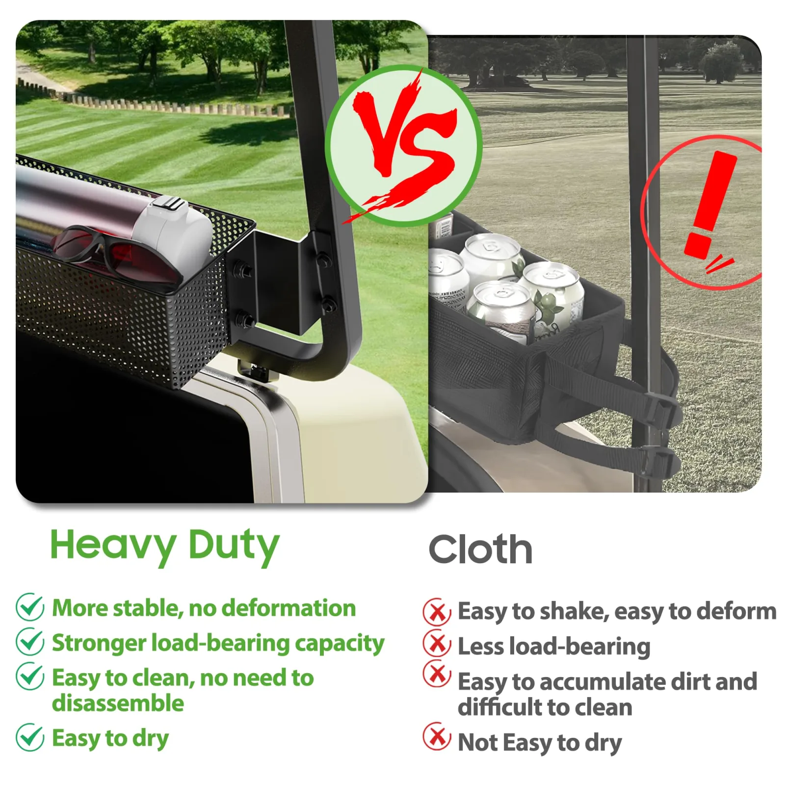 10L0L Y124-B Golf Cart Storage Basket for EZGO and Club Car image 4
