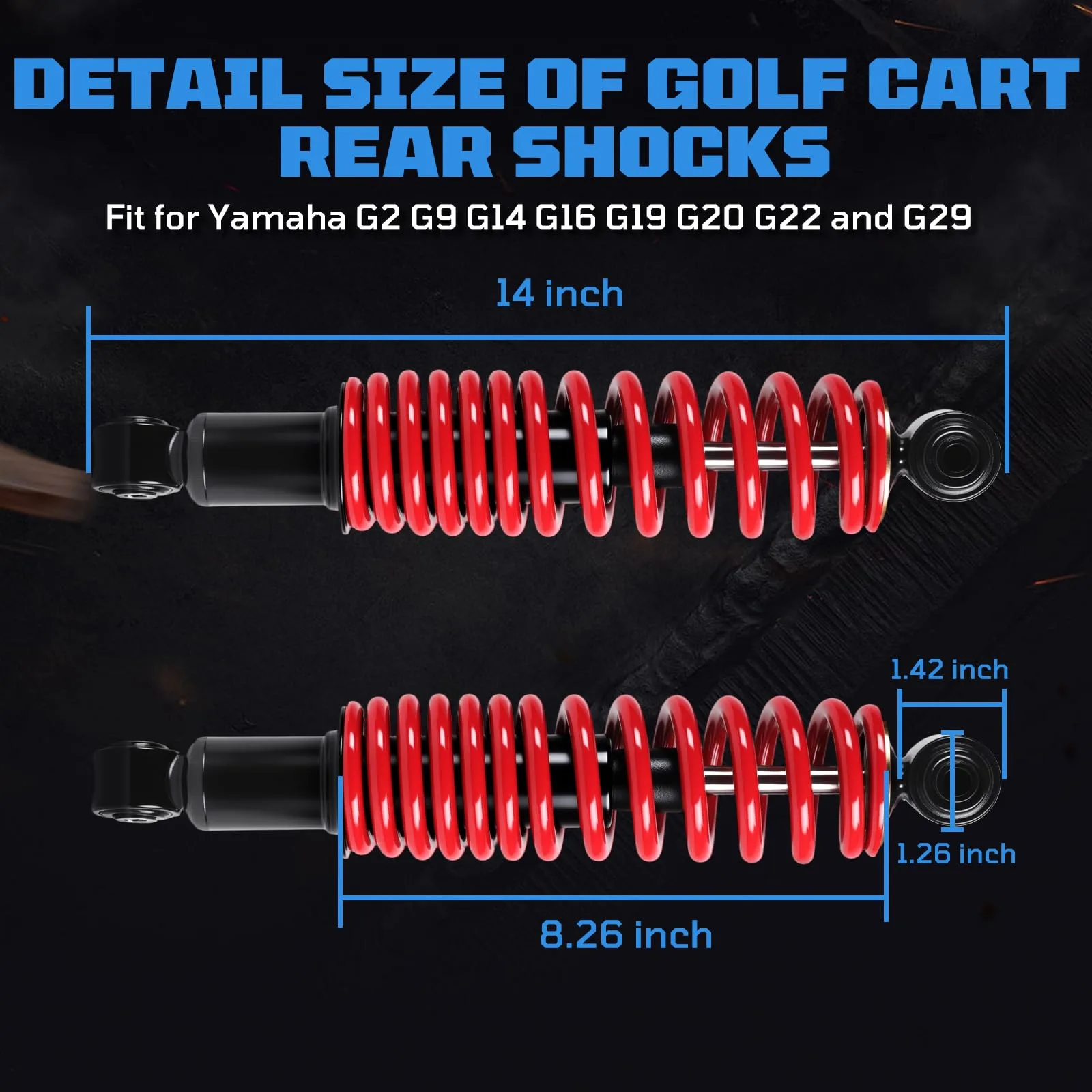 iLSKW Rear Heavy-Duty Shock Pair for Yamaha G14/G16/G19/G22/G29 - JN4-F2210-00-00 image 3
