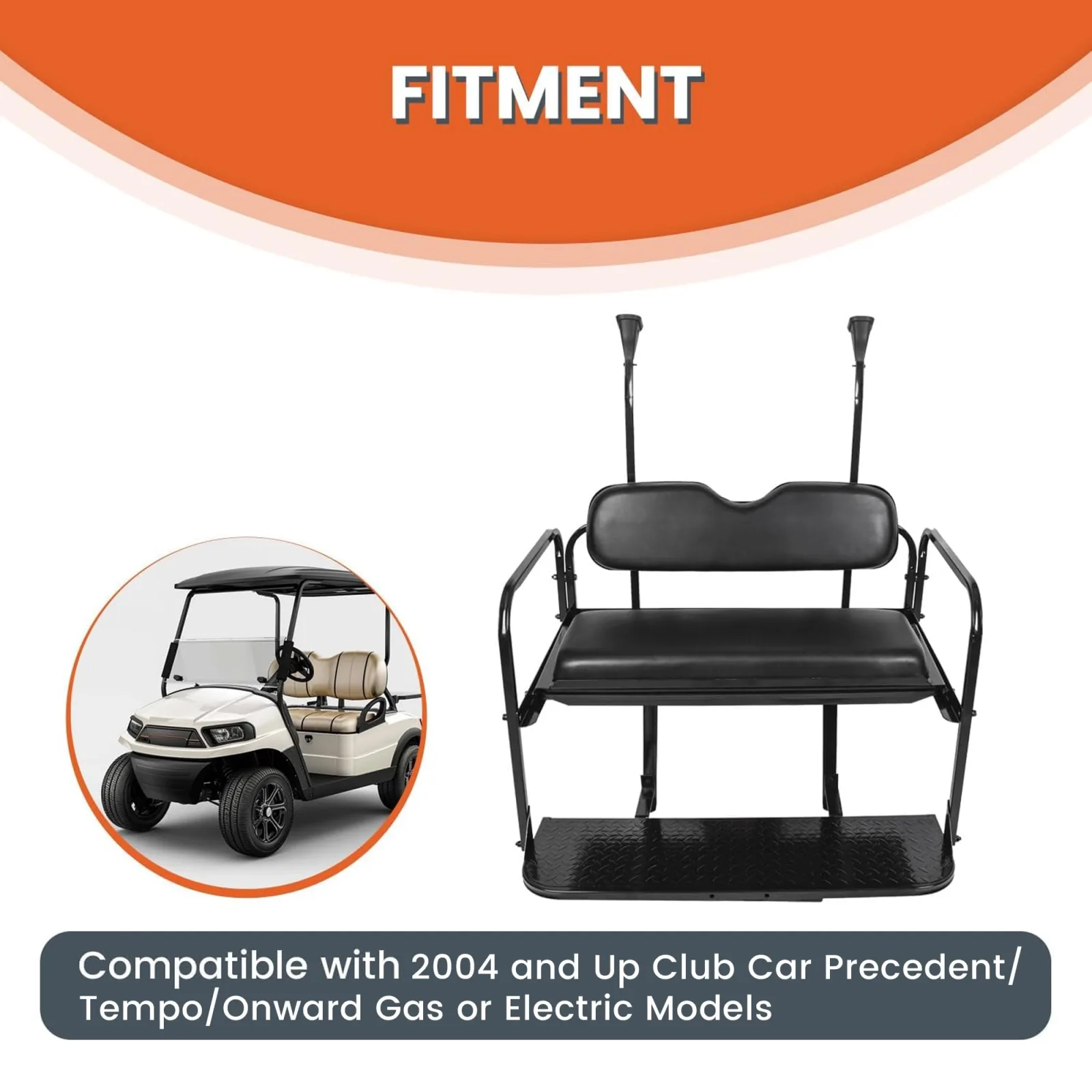 KUAFU GO-428 Rear Seat Kit for Club Car Golf Carts image 2