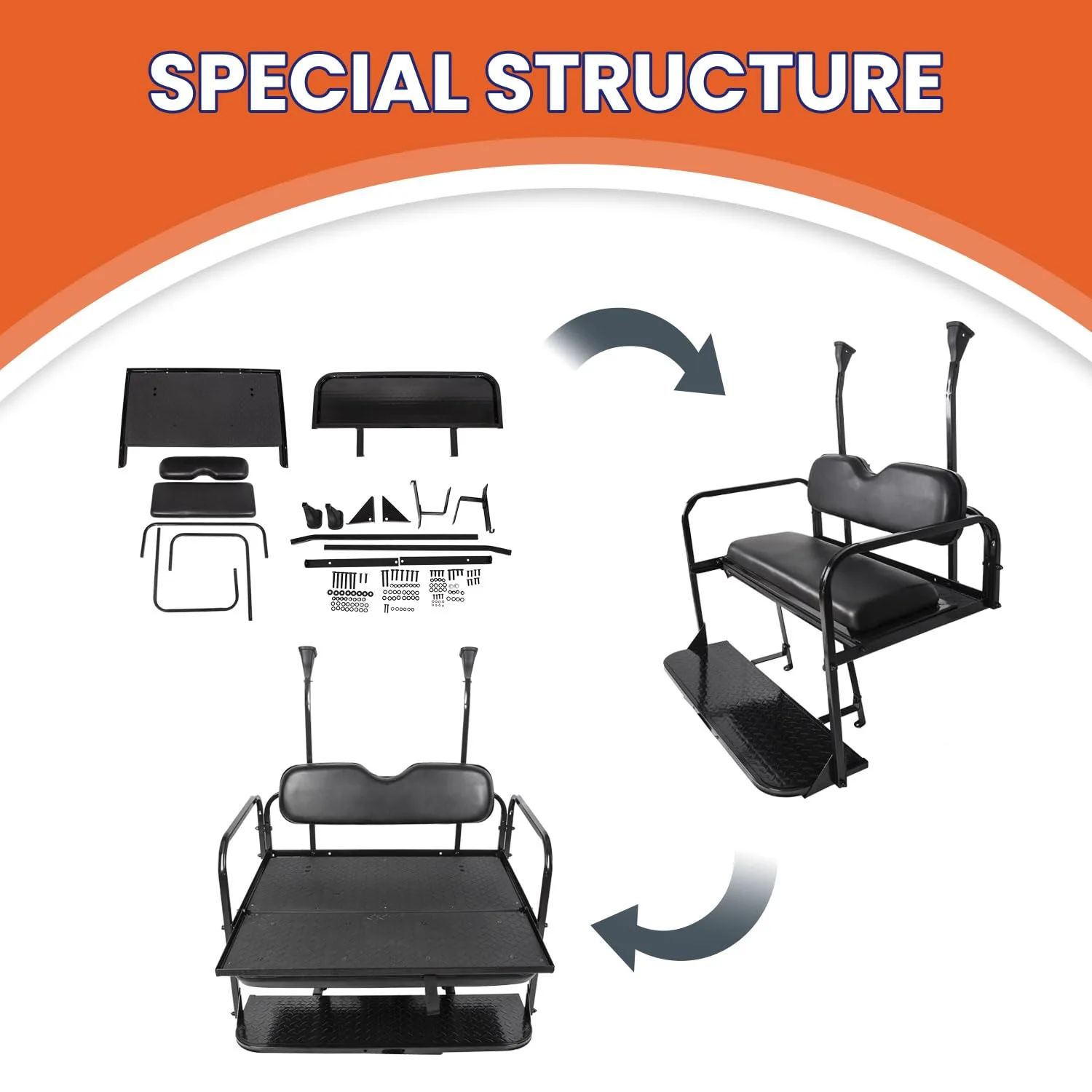 KUAFU GO-428 Rear Seat Kit for Club Car Golf Carts image 4