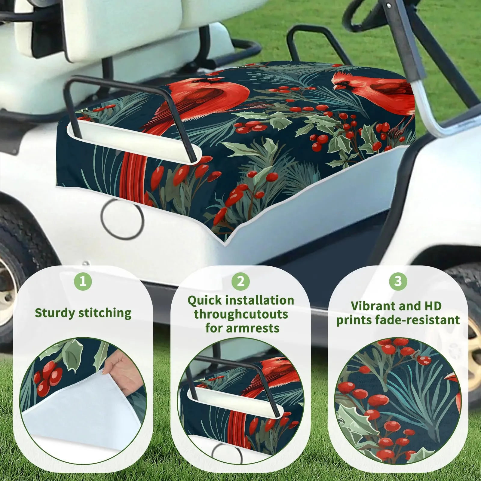 Tiveruda Golf Cart Seat Cover for Double Seats image 3
