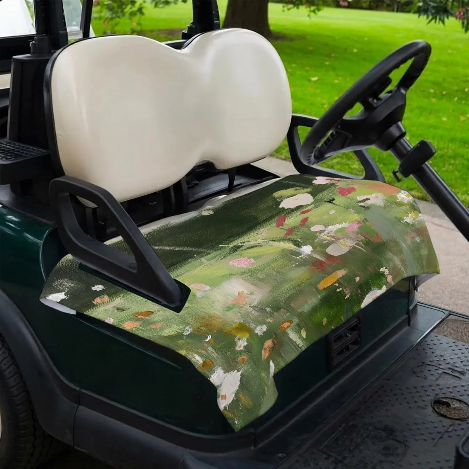 Trosturdspn Floral Golf Cart Seat Cover 51 x 31 in