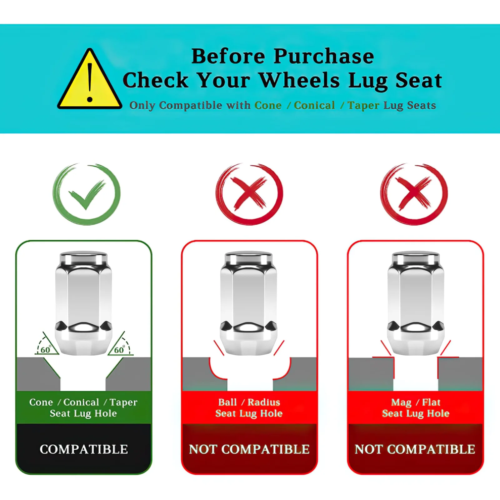 10L0L Golf Cart Wheel Lug Nuts, 1/2-20, Set of 16 image 4