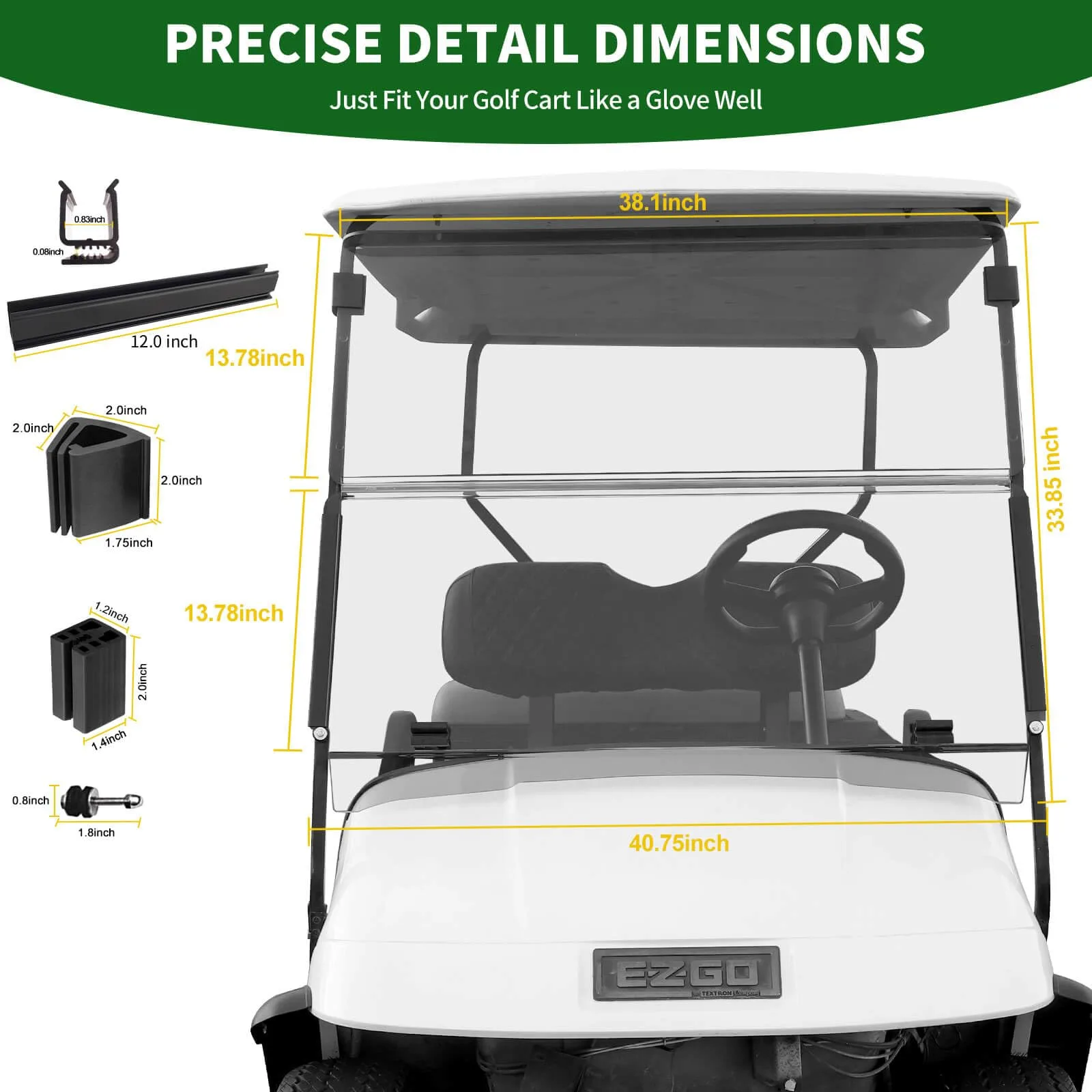 Cartalia Windshield for E-Z-GO TXT/Medalist 1995-2013 image 3
