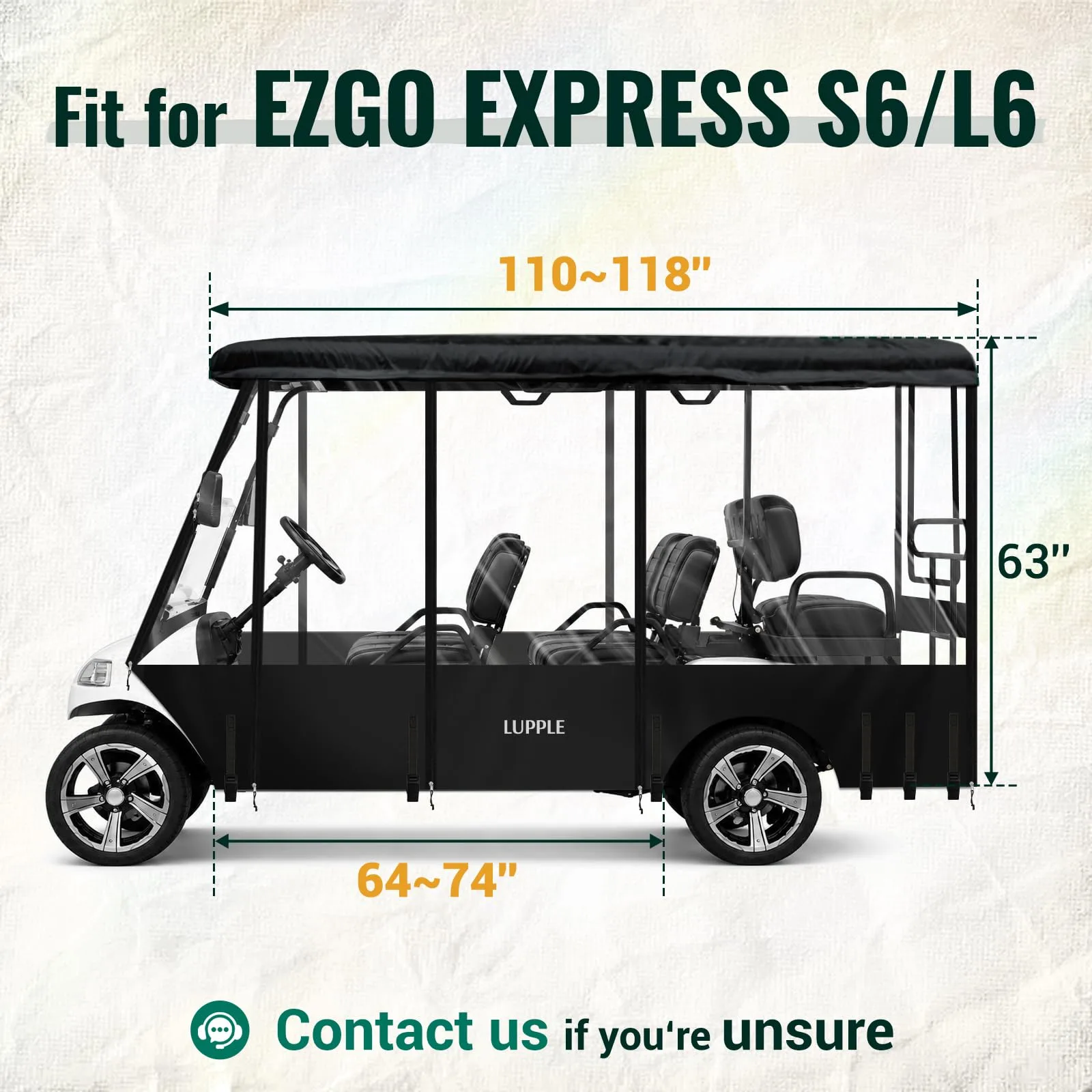 LUPPLE 6-Passenger Enclosure for E-Z-GO Express S6 L6 image 3
