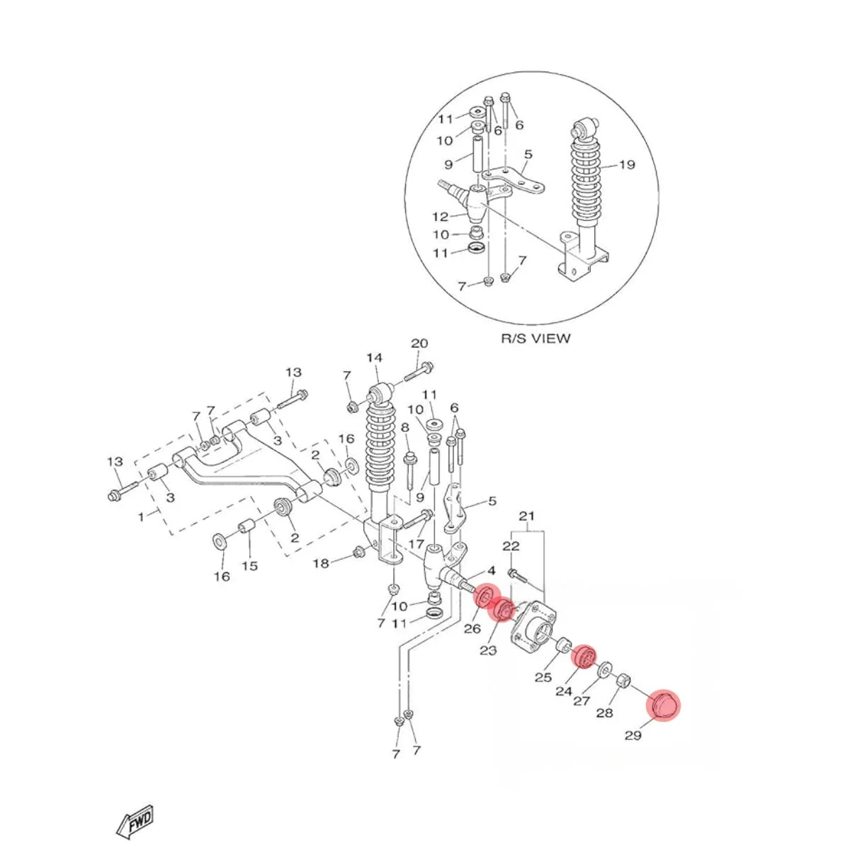 REPLACEMENTKITS Front Wheel Bearing Kit G2-G29 (Yamaha G2–G22, G29) image 2