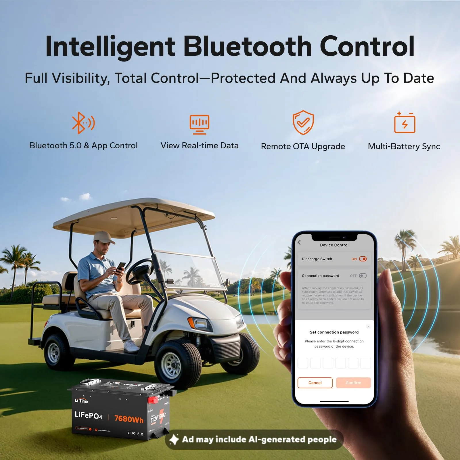 LiTime 48V 150Ah Golf Cart Lithium Battery Kit image 2
