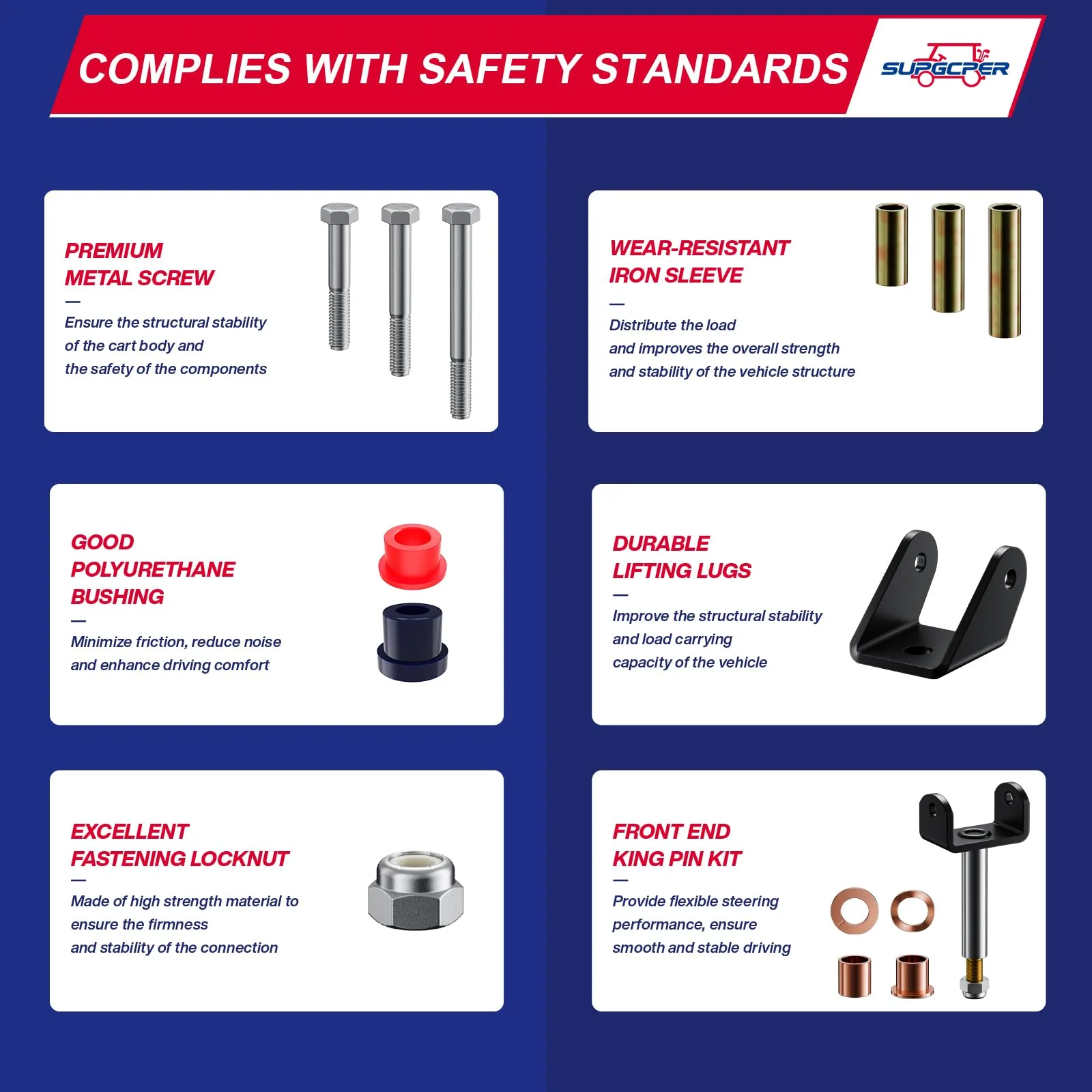 SUPGCPER Club Car DS Front and Rear Bushing Kit image 4