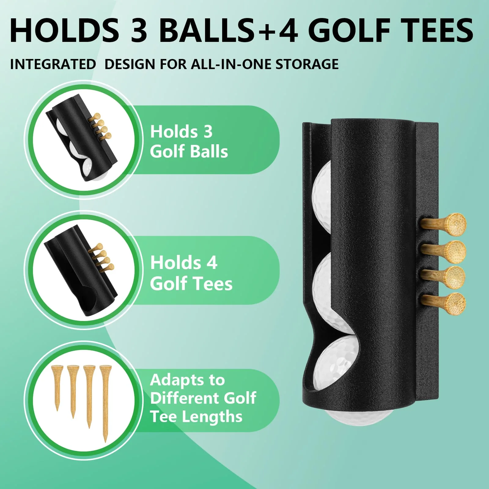 3-in-1 Magnetic Golf Cart Ball and Tee Holder image 2
