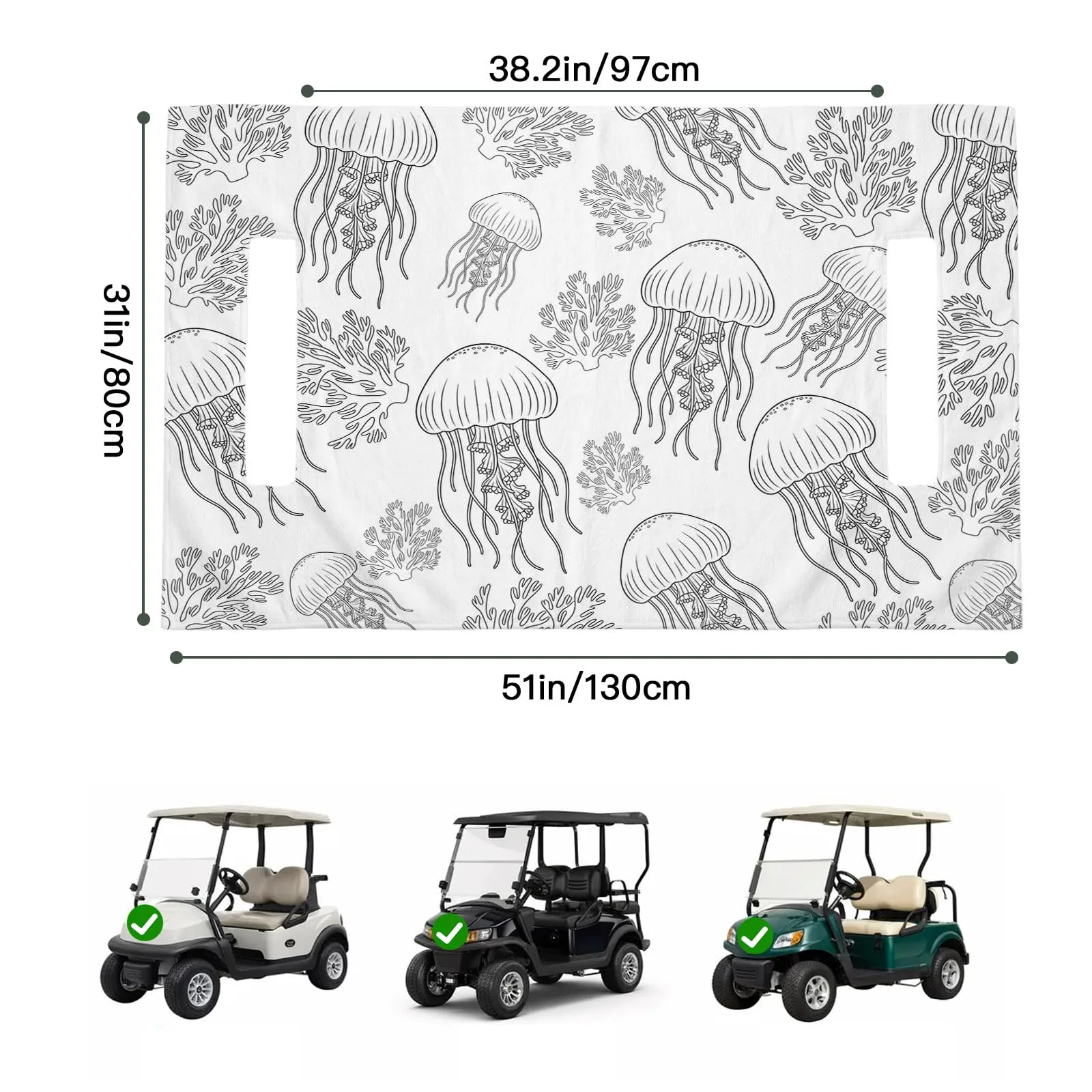 Trosturdspn Golf Cart Seat Towel Blanket 51 x 31 in. image 2