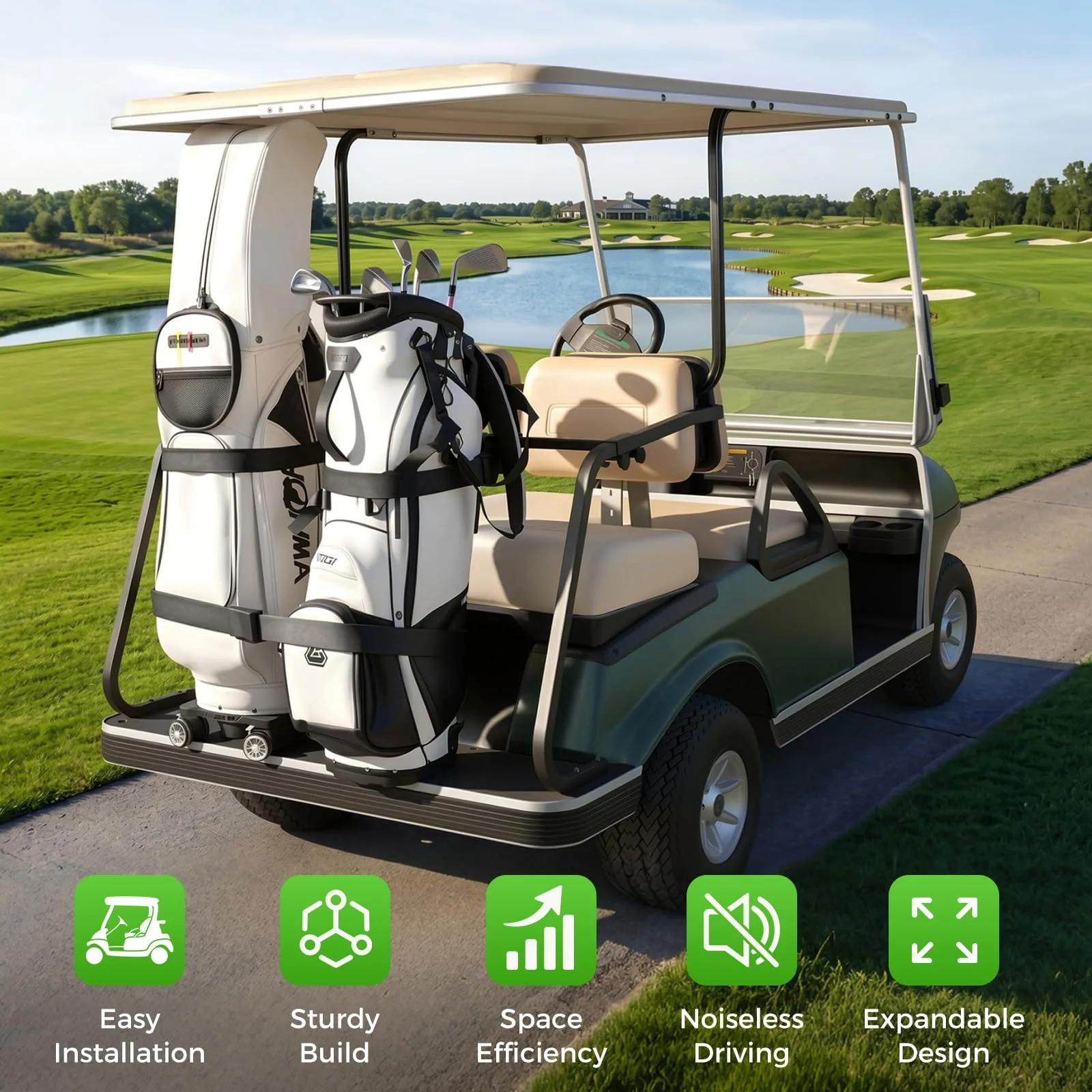 Tecoom TCGC08 Adjustable Golf Cart Bag Holder Bracket image 2